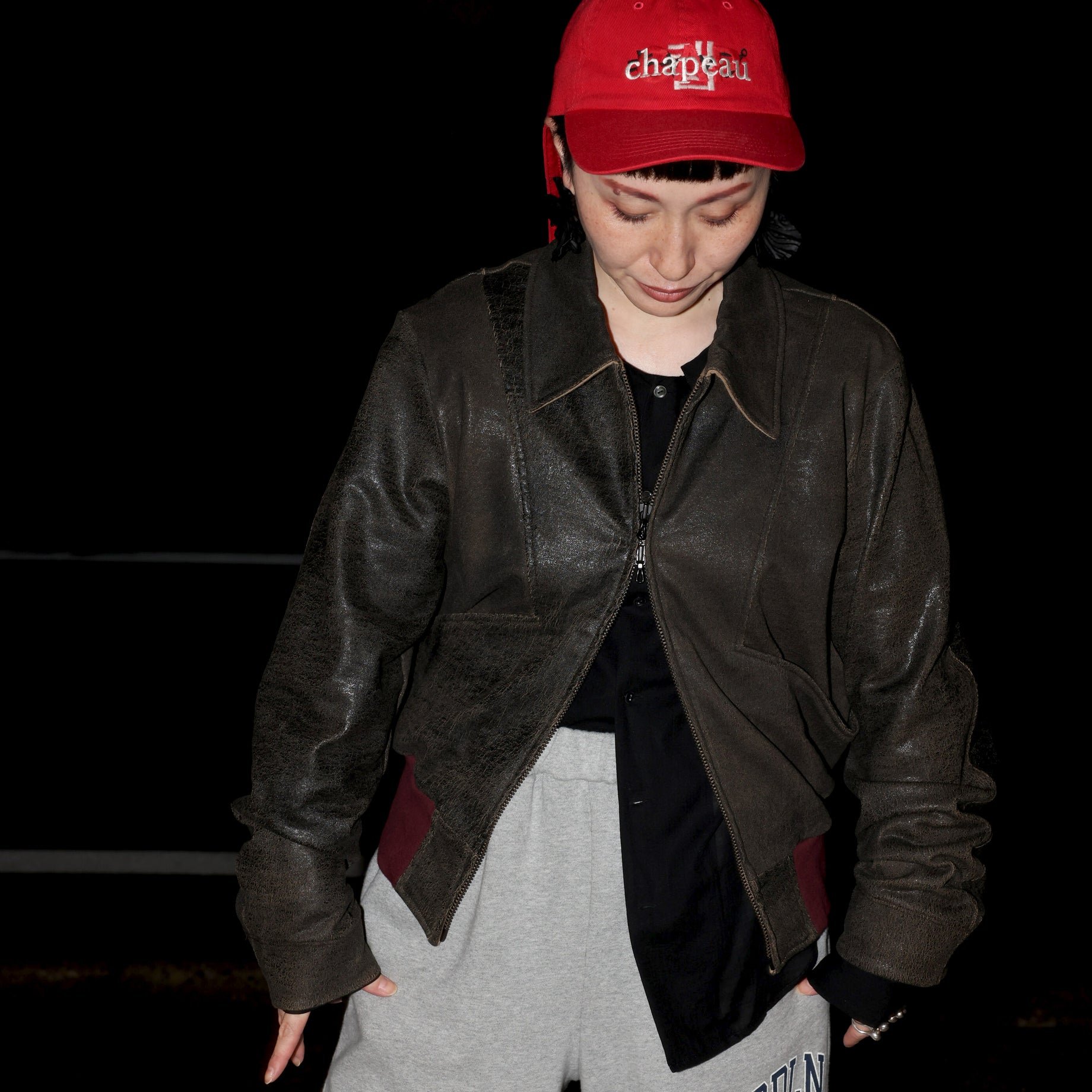 CRACK TERRY BLOUSON(BROWN)