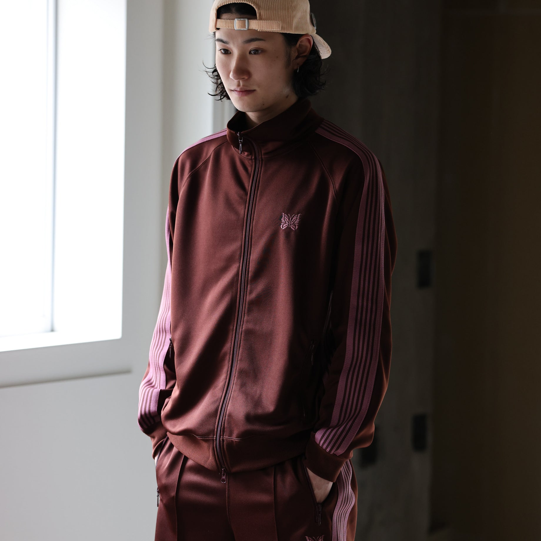 TRACK JACKET - POLY SMOOTH(BROWN)