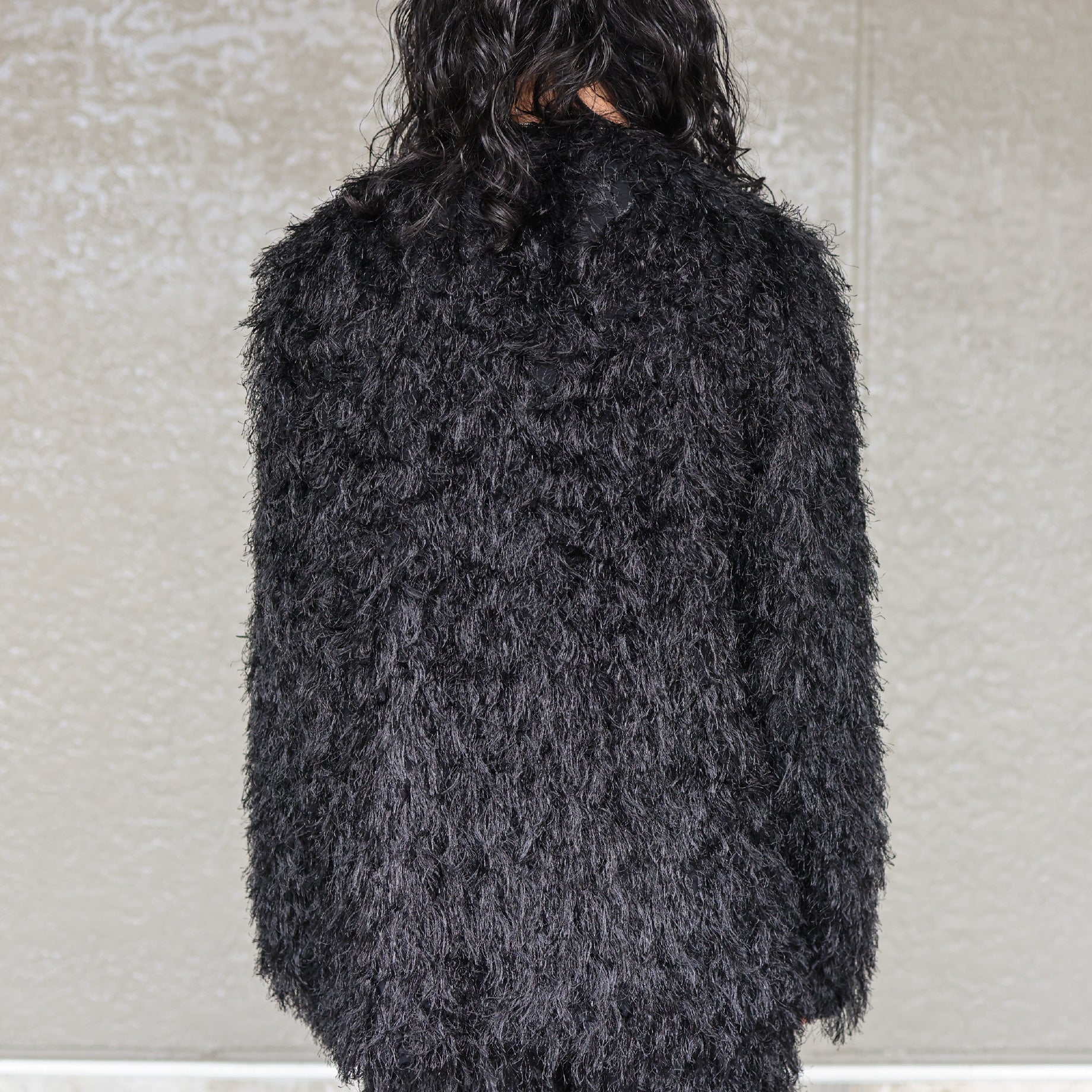 SNAP CARDIGAN JACKET - PE/R ARGYLE FRINGE JQ.(BLACK)