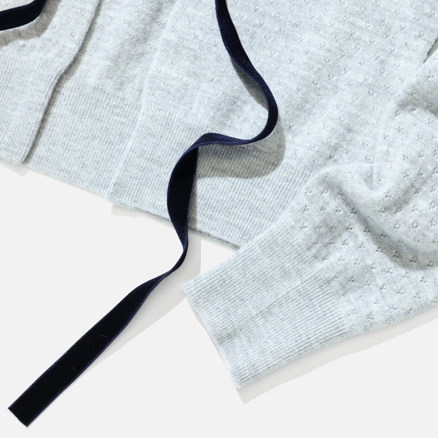 RIBBON CARDIGAN - BOILED KNIT(GREY)