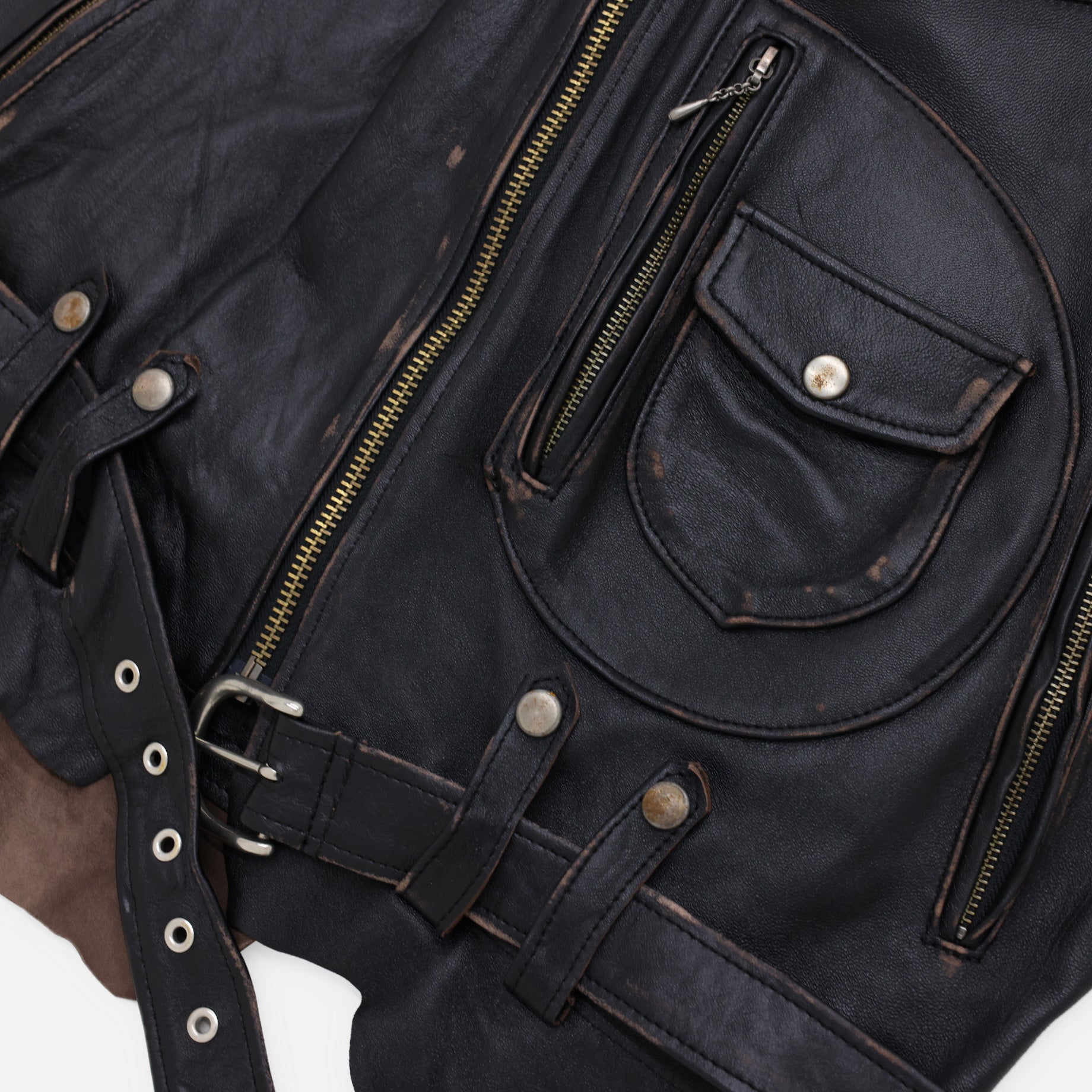 DESTRESSED RIDER'S VEST(BLACK)