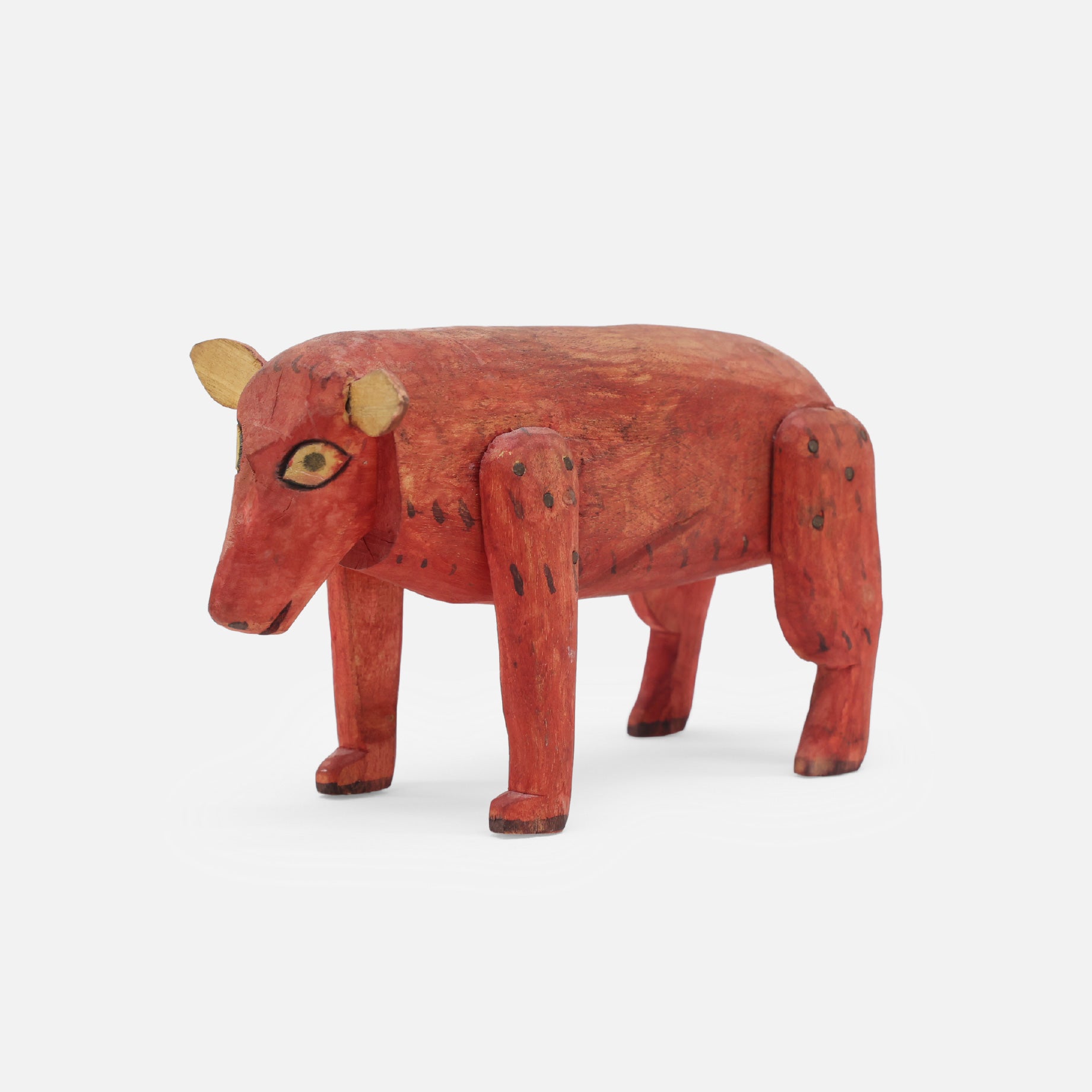 VINTAGE FOLK ART WOOD CARVING(COW)