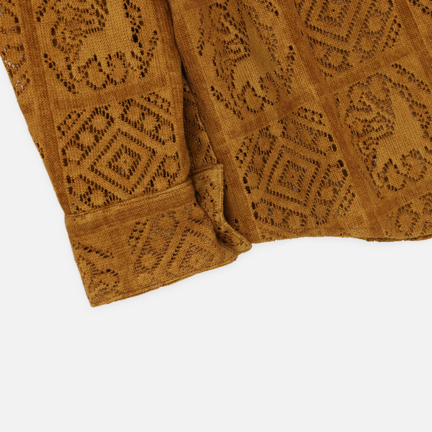 VELVET LACE WA-NECK SHIRT(CAMEL)