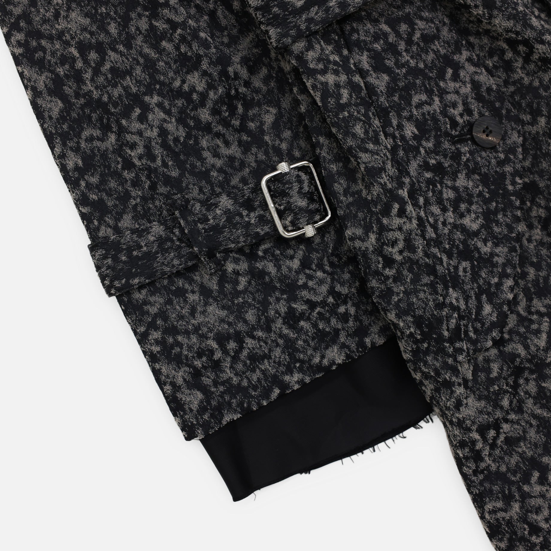 URETHANE JACQUARD TRENCH COAT(BLACK & WHITE)
