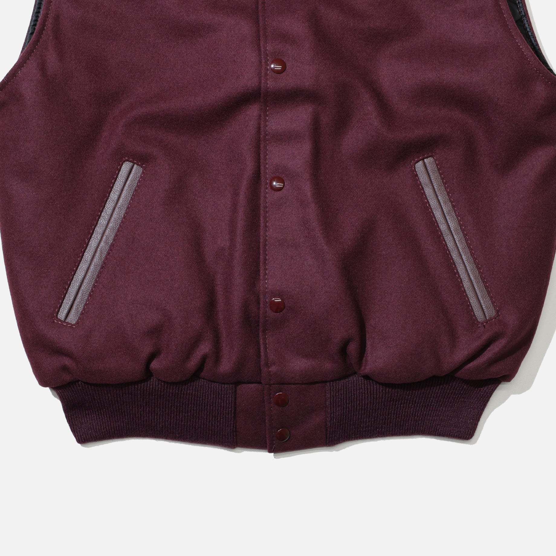 GAME SPORTS WEAR VARSITY VEST BYLON COLLAR(MAROON)