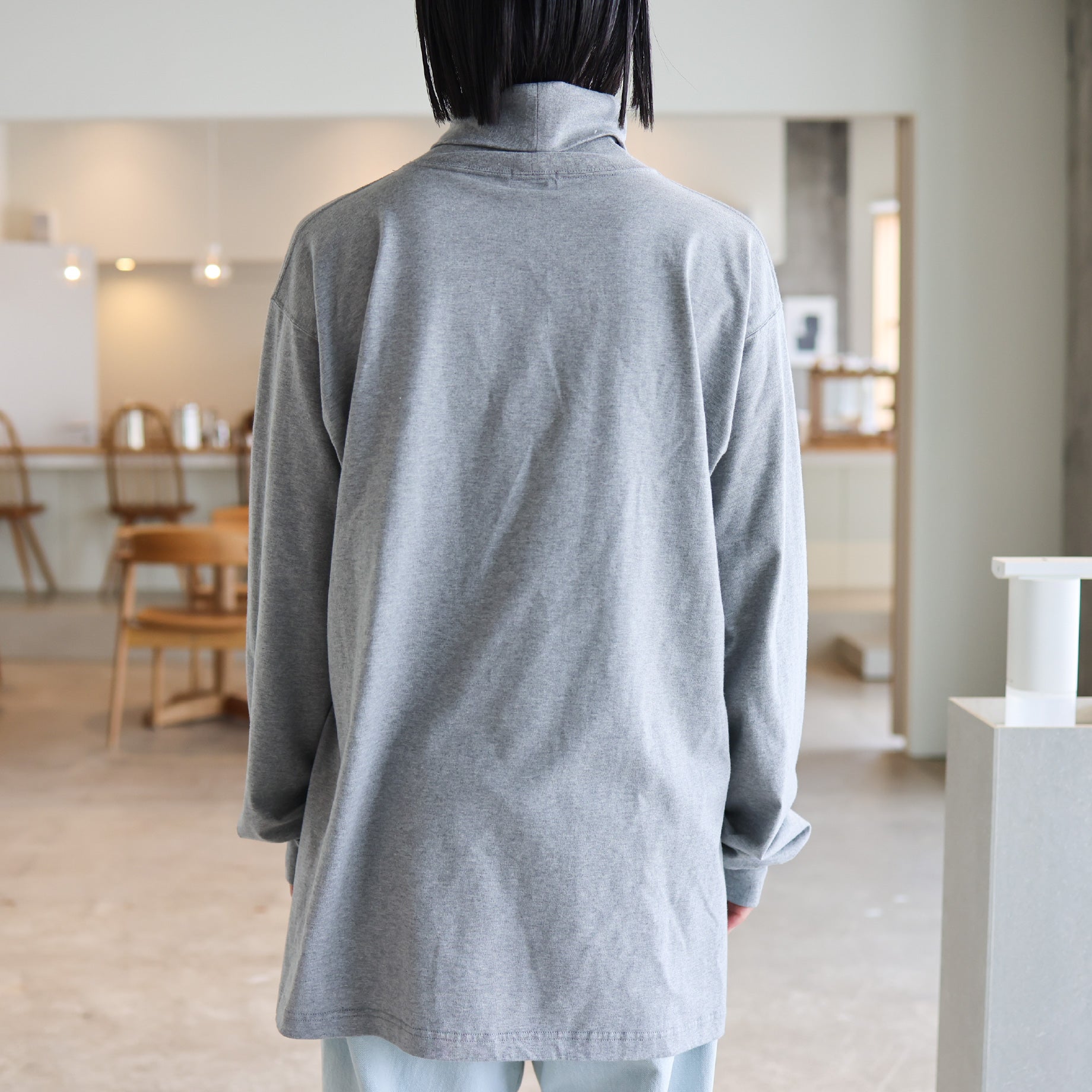 HIGH NECK L/S TEE(H.GRAY)
