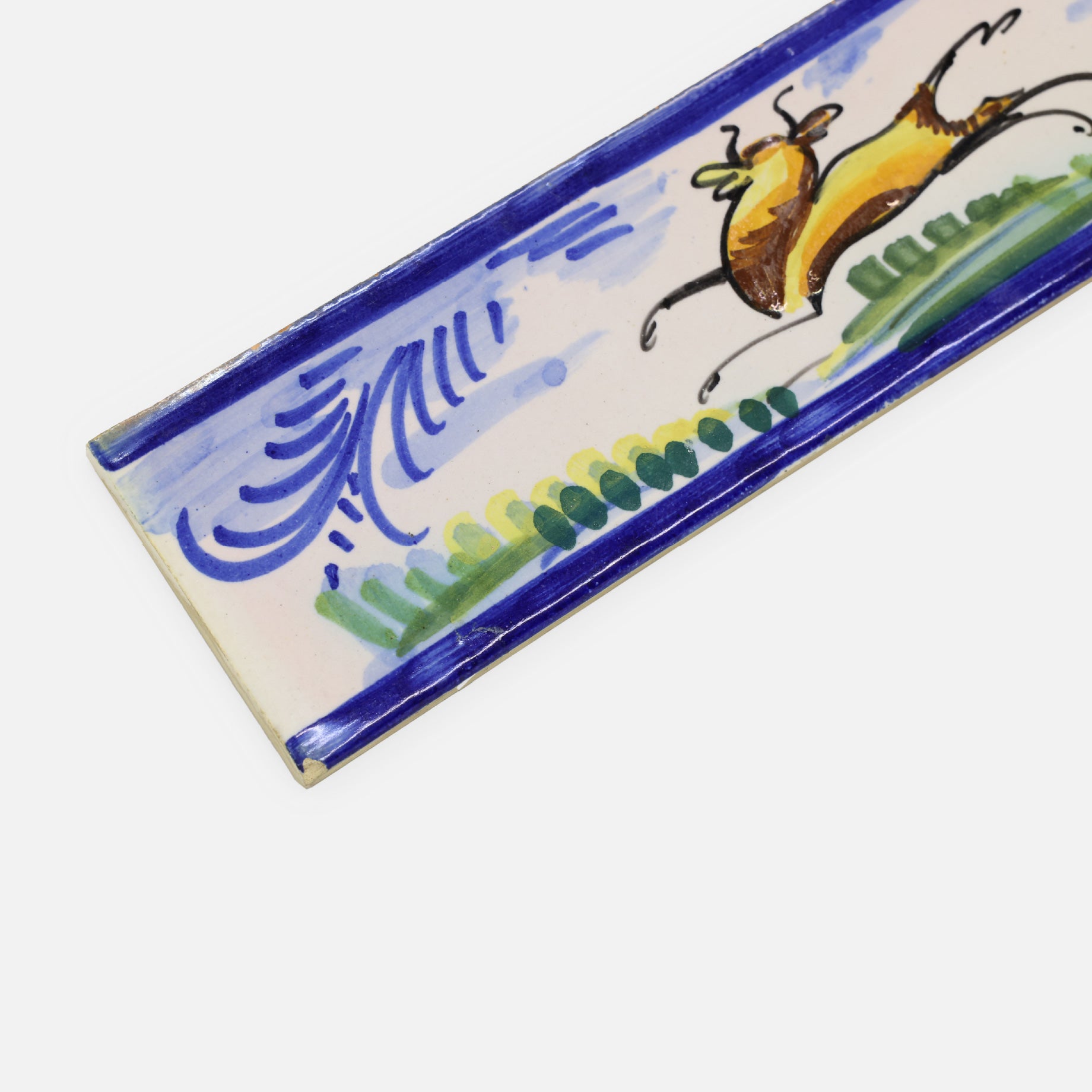 VINTAGE FOLK ART POTTERY TILE