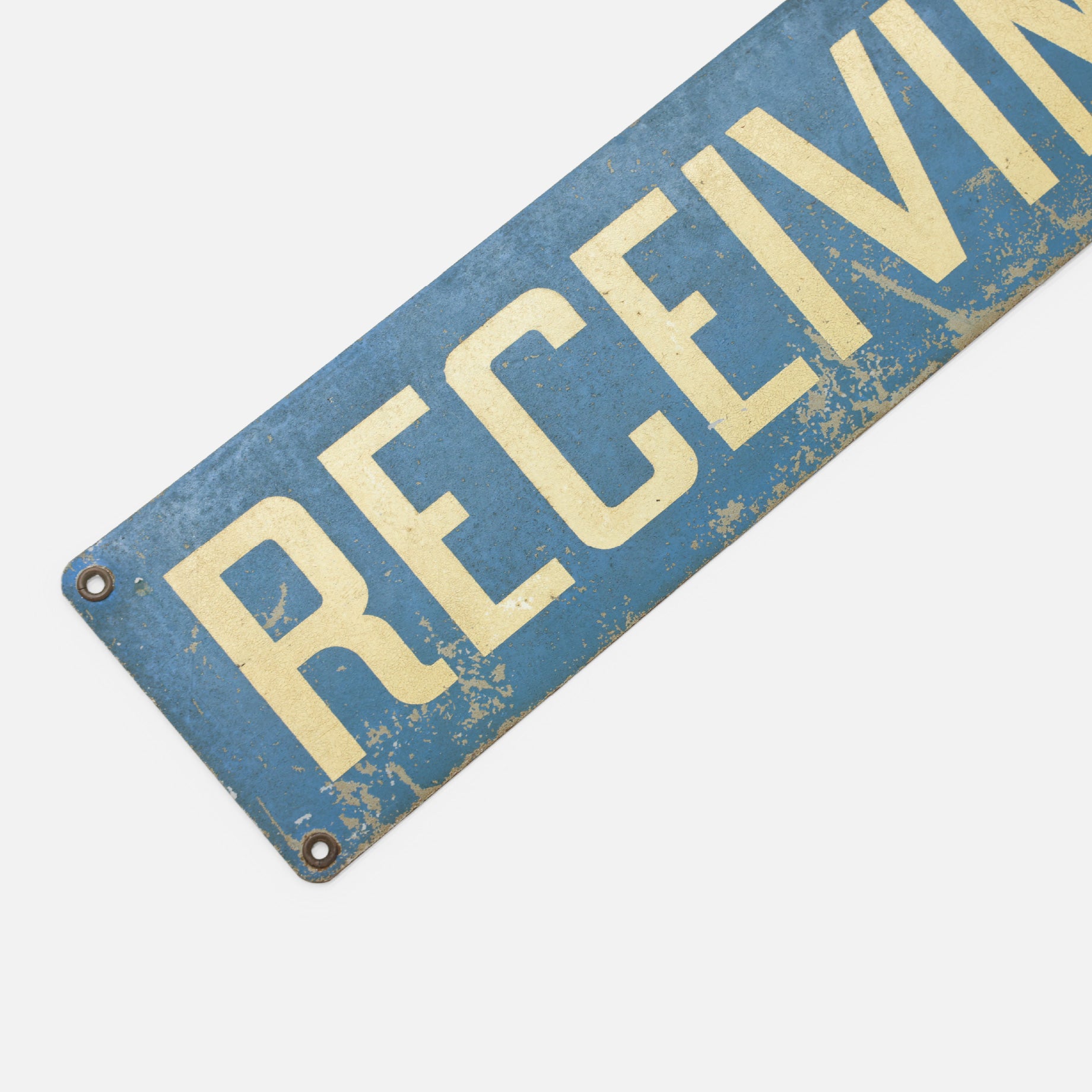 VINTAGE MISCELLANEOUS STEEL SIGN(RECEIVING DEPT.)