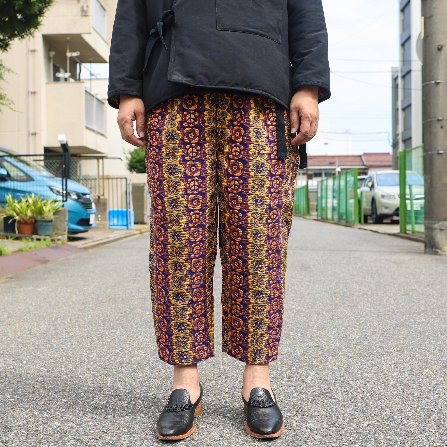 TAPERED EASY PANTS "FLOWER & PIECE"(FLOWER & PIECE NAVY)