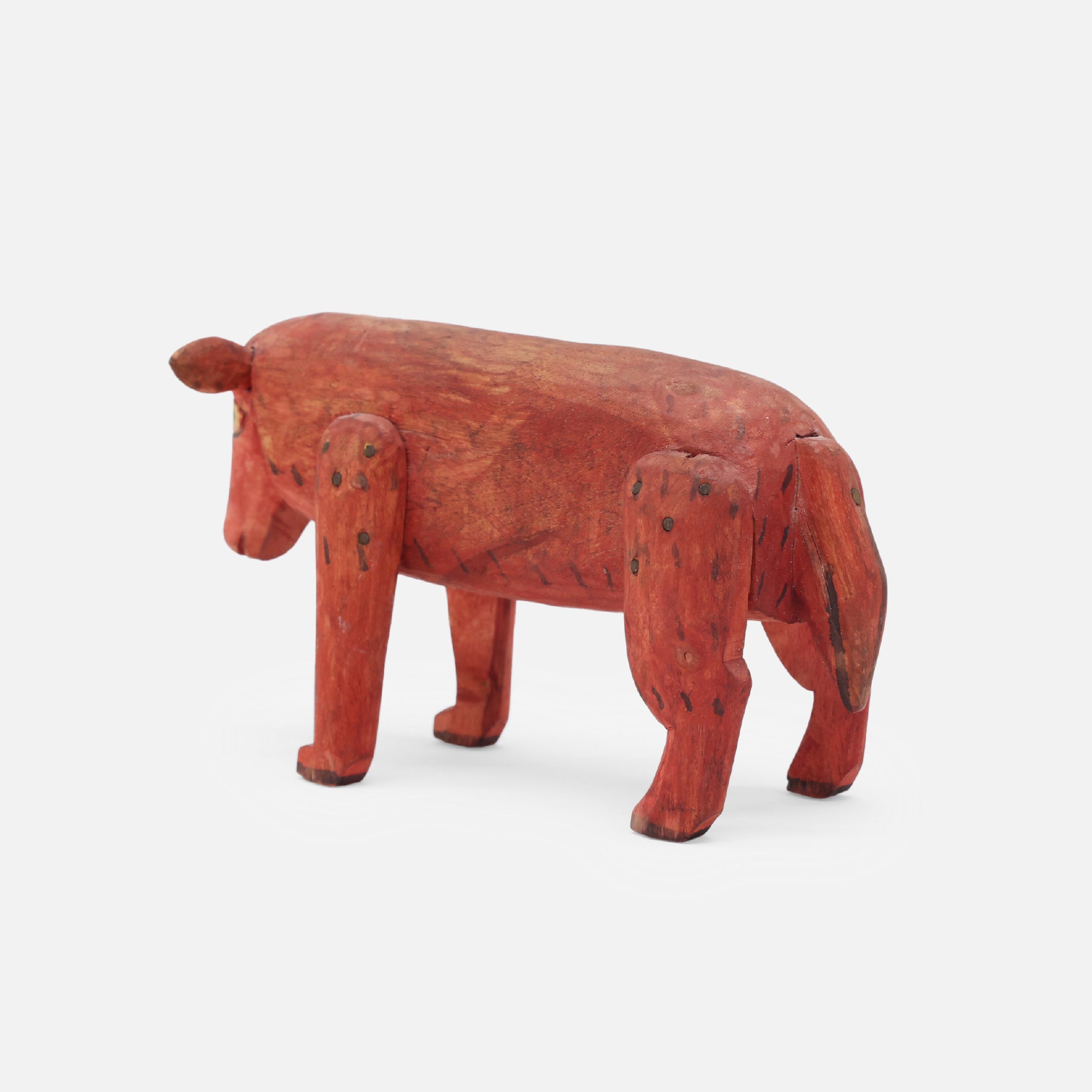 VINTAGE FOLK ART WOOD CARVING(COW)