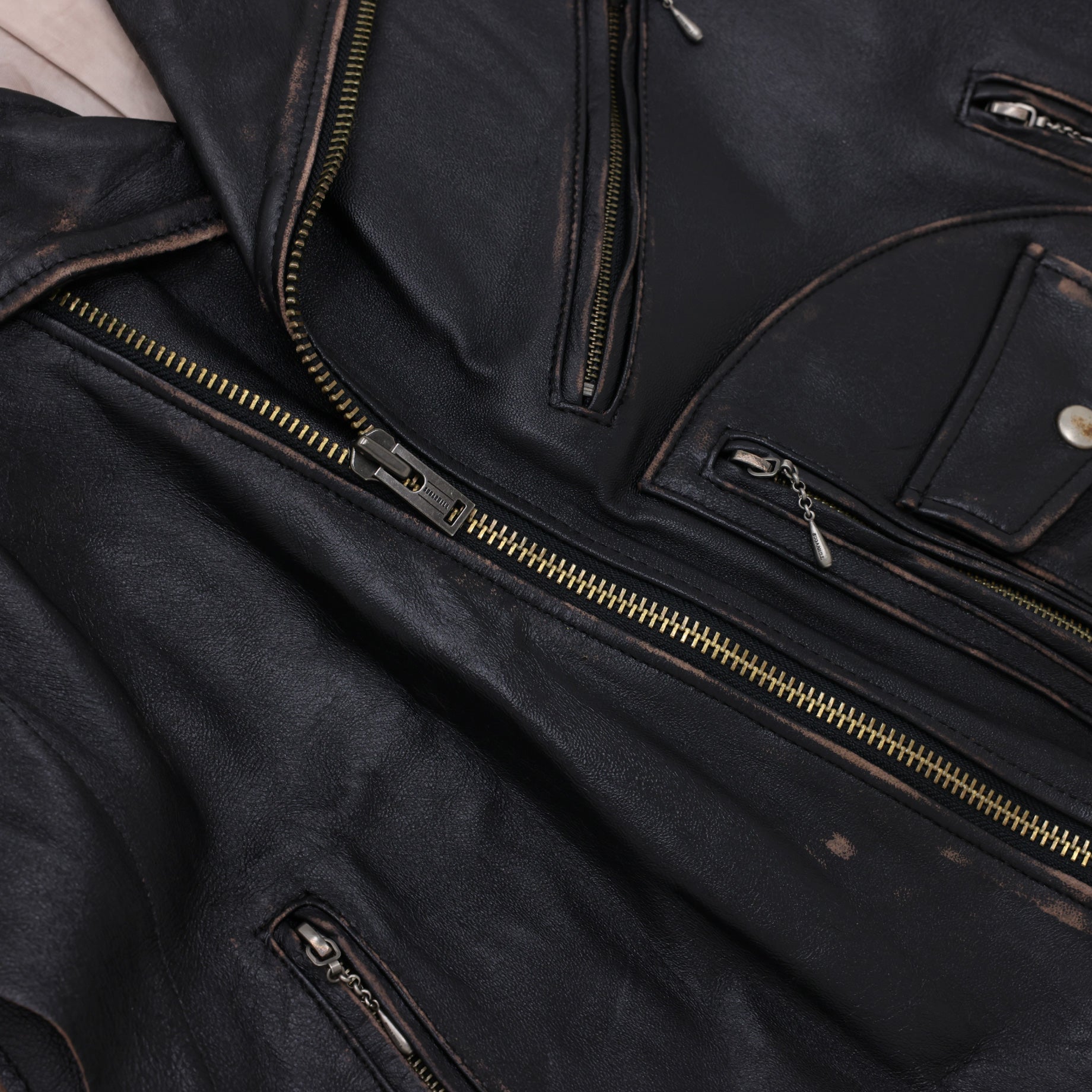 DESTRESSED RIDER'S VEST(BLACK)