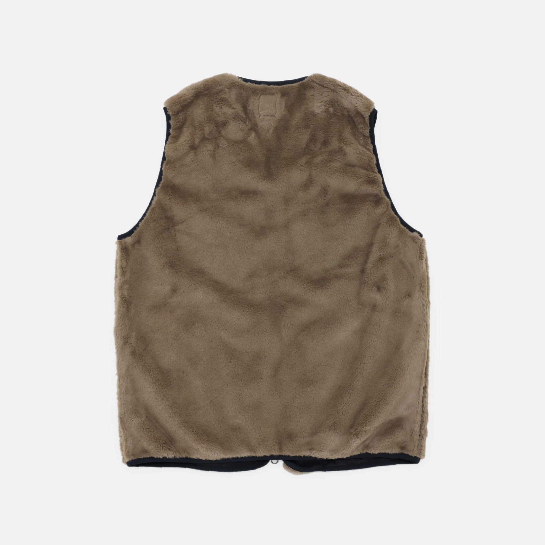PIPING VEST - MICRO FUR(BROWN)