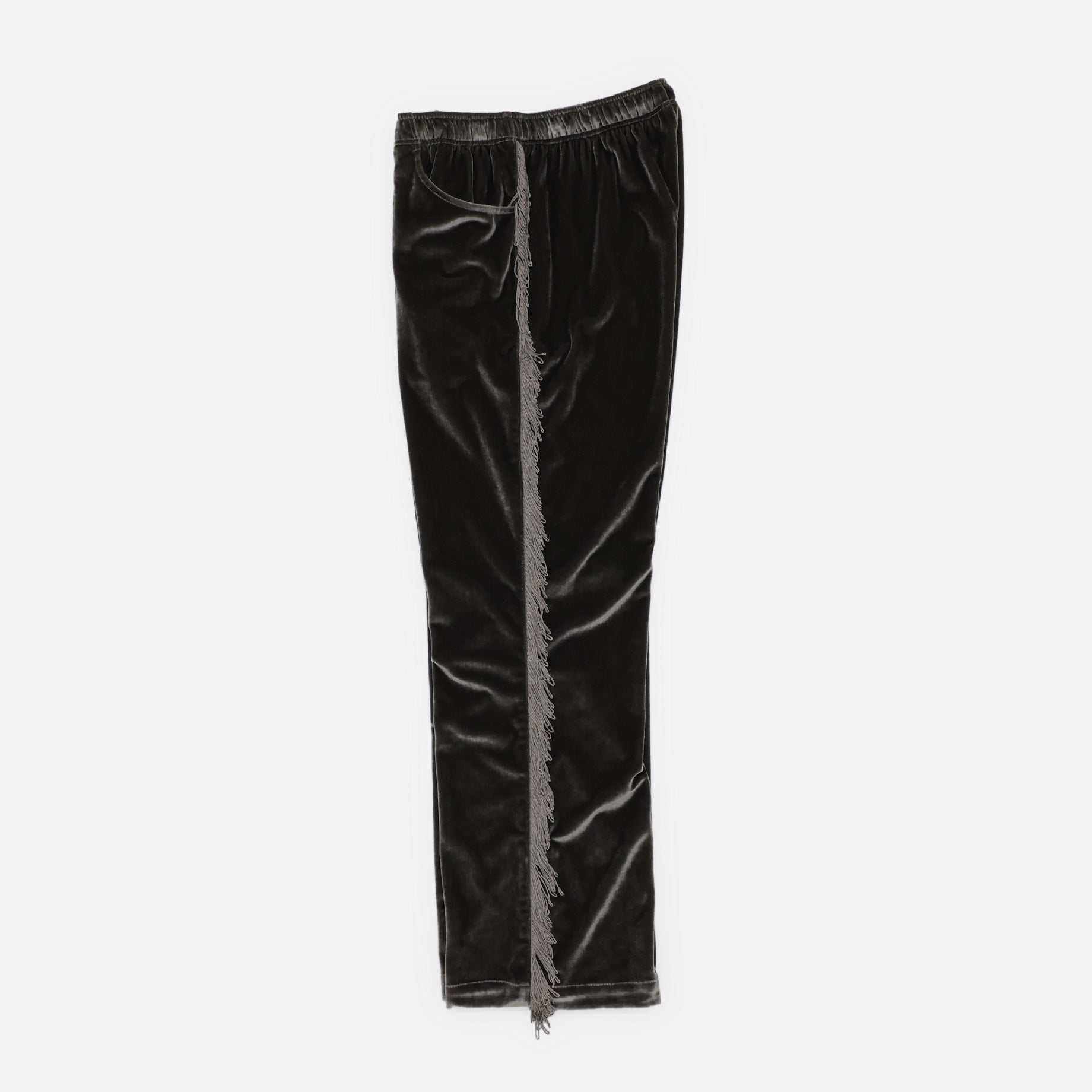 FRINGE STRING EASY PANT - TA/PE VELOUR(CHARCOAL)