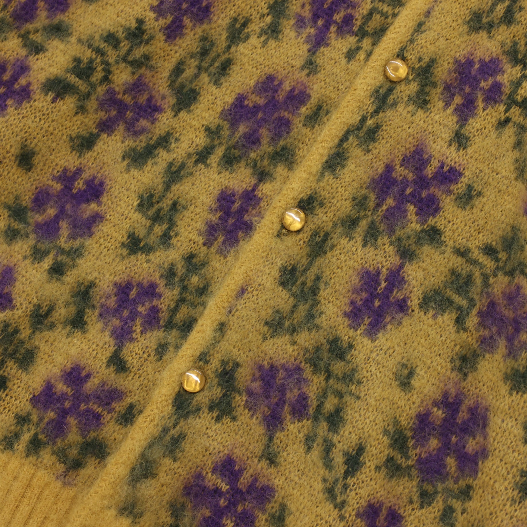 MOHAIR CARDIGAN - FLOWER(YELLOW)