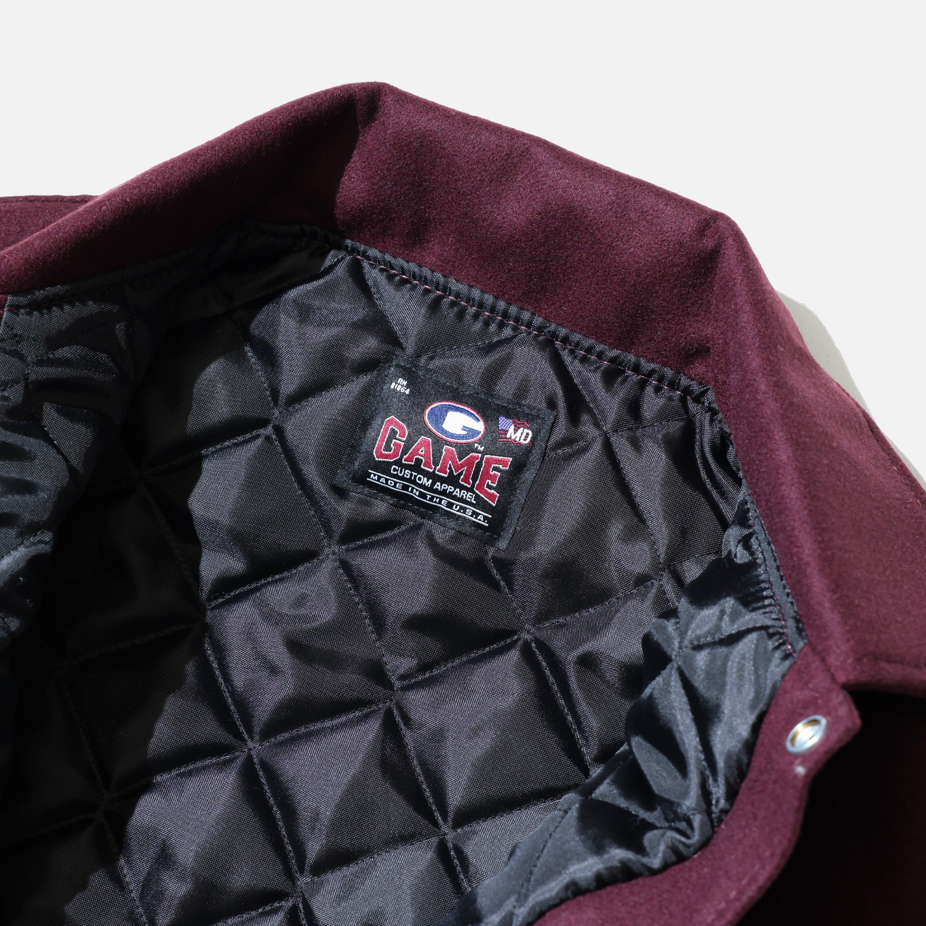 GAME SPORTS WEAR VARSITY VEST BYLON COLLAR(MAROON)