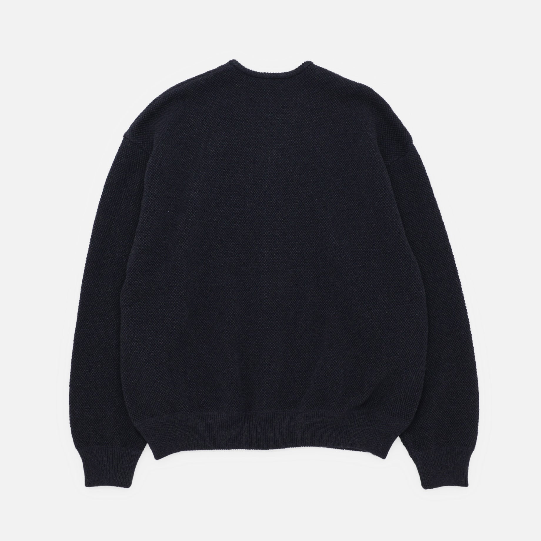 MOSS STITCH V/N CARDIGAN(BLACK)