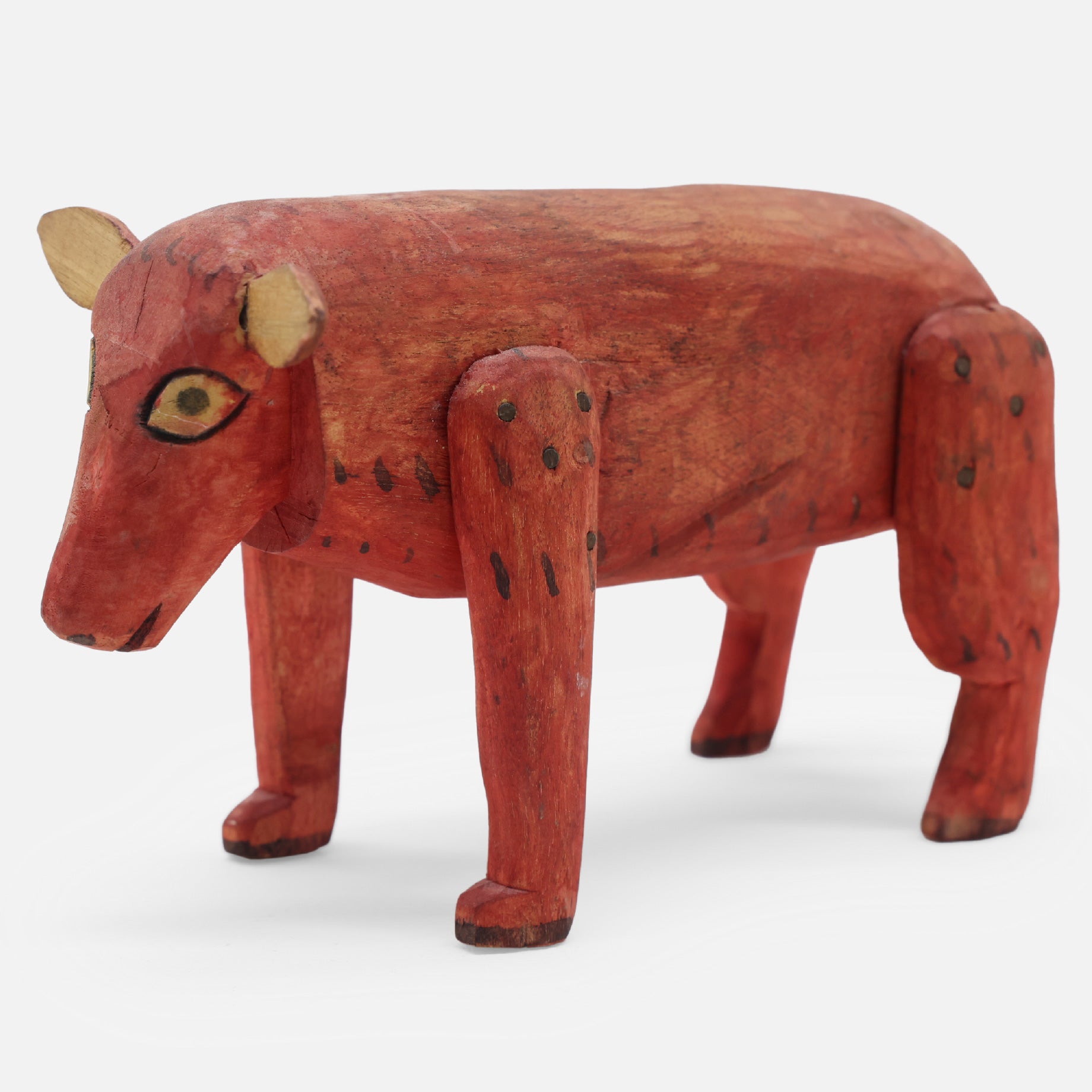 VINTAGE FOLK ART WOOD CARVING(COW)