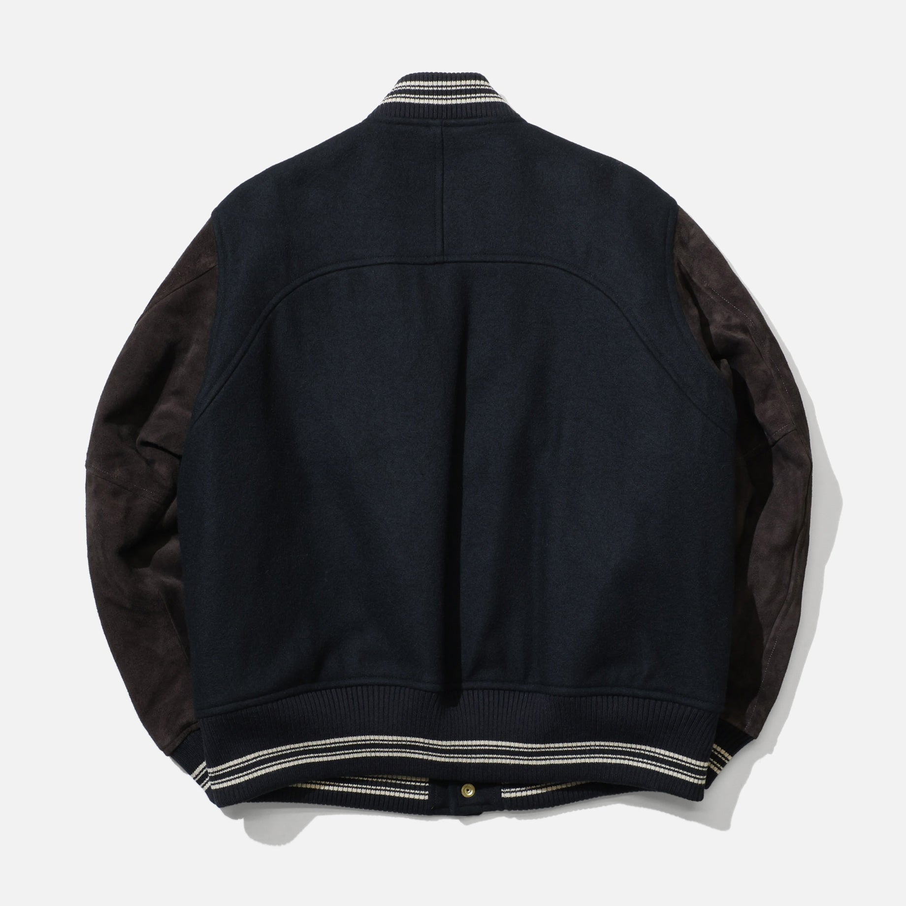 LEATHER STUDIUM JACKET (BLACK × BROWN)