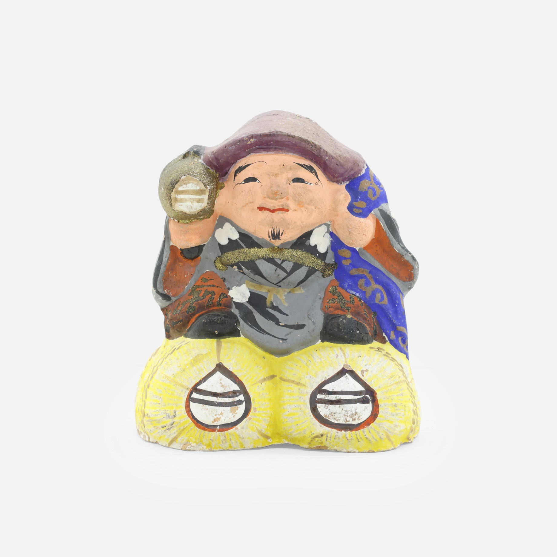 VINTAGE JAPANESE FOLK ART POTTERY FIGURE(DAIKOKUTEN)