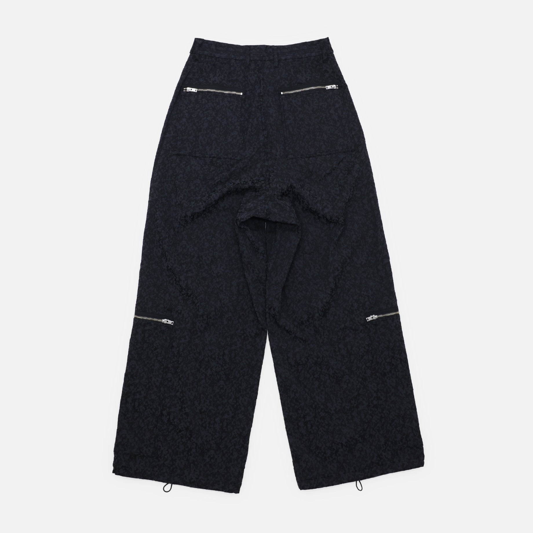 URETHANE JACQUARD PARASHUTE TROUSERS(BLACK)