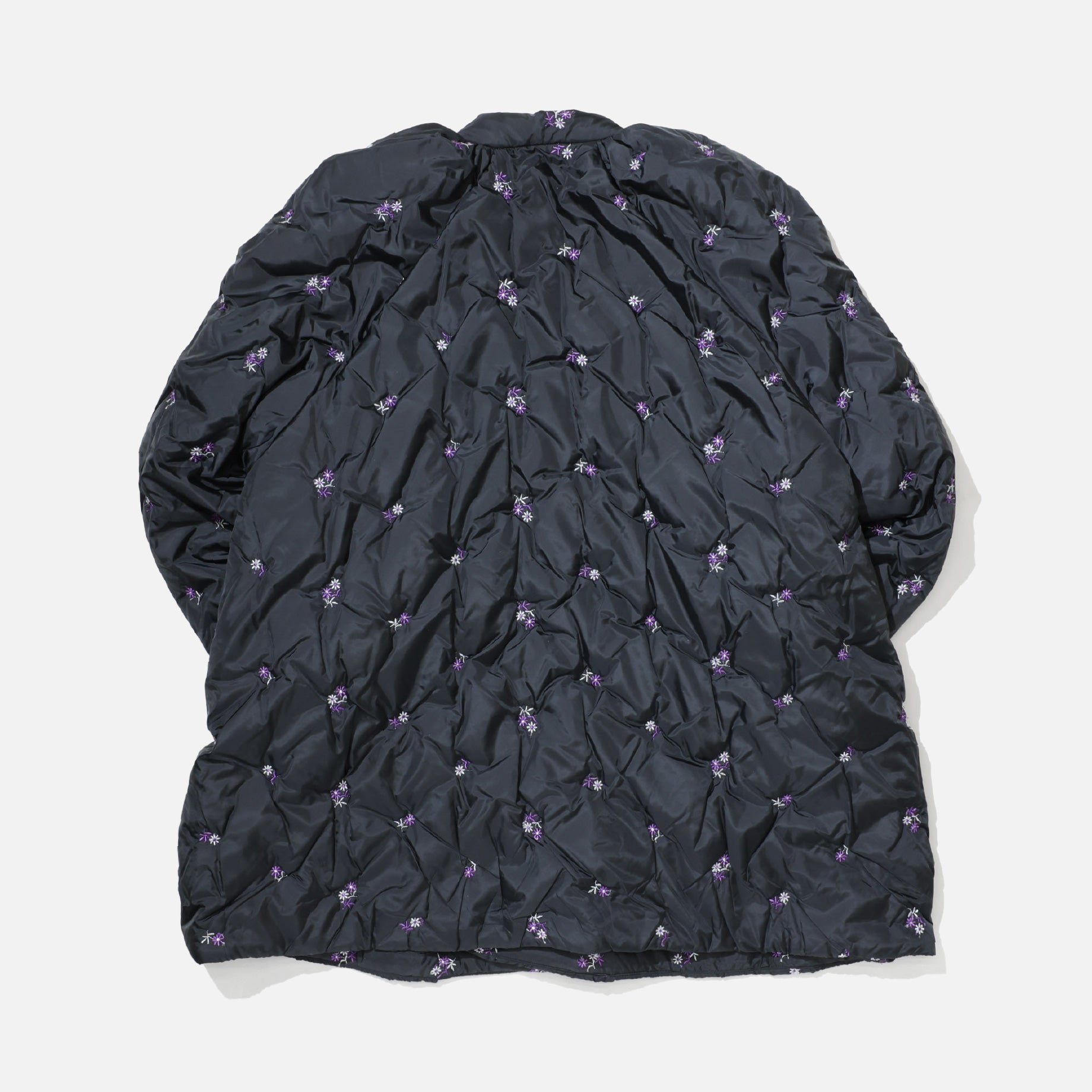 PADDED COAT - ORIGINAL FLORAL EMB.(BLACK)