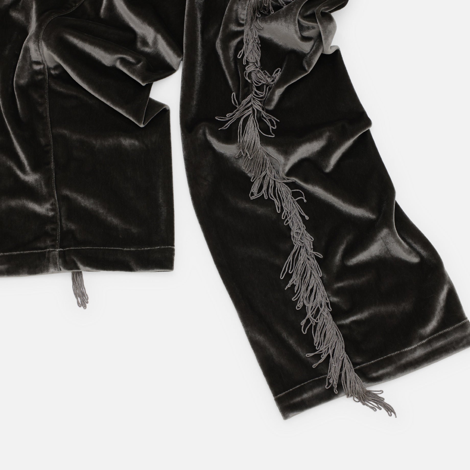 FRINGE STRING EASY PANT - TA/PE VELOUR(CHARCOAL)