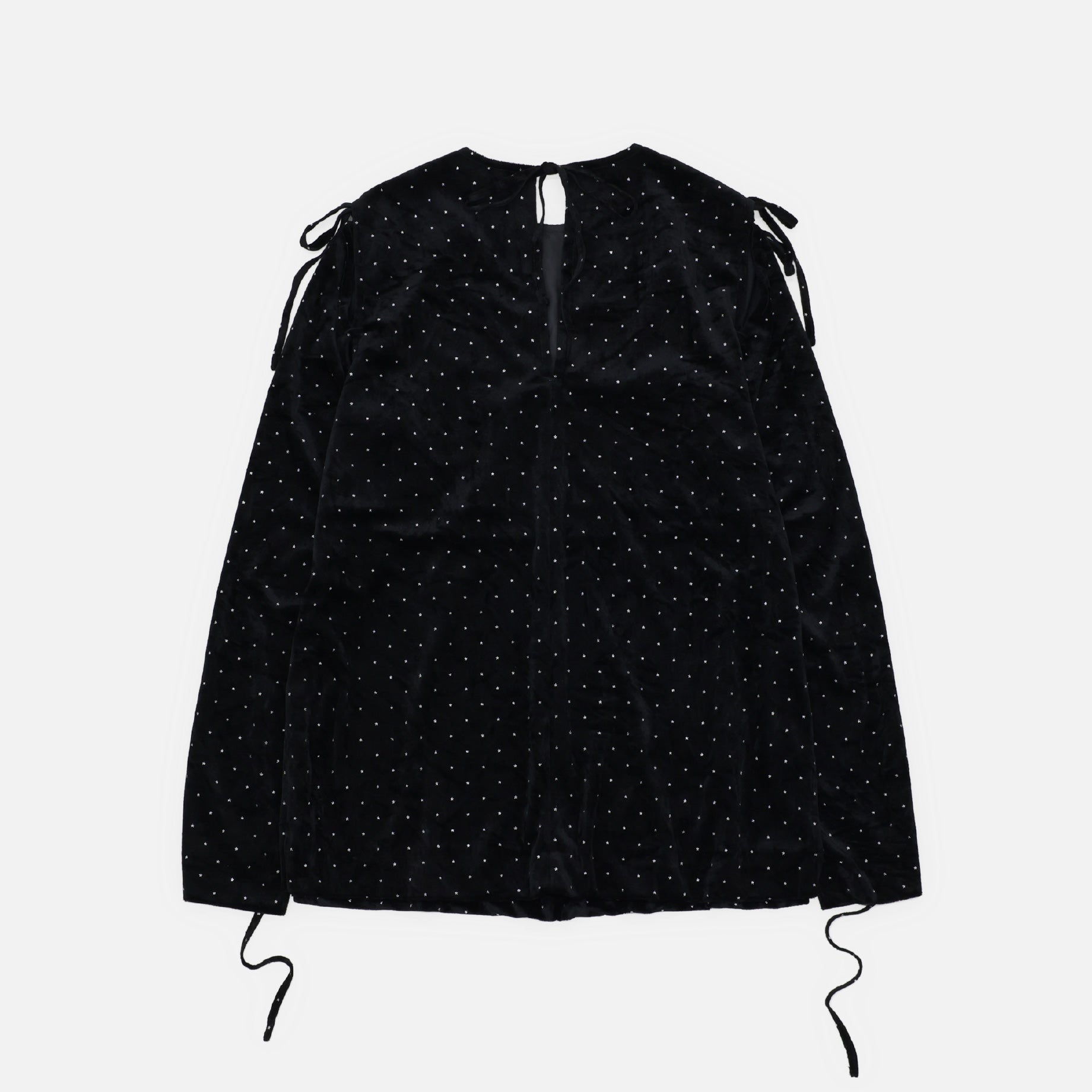 CUT OUT RIBBON SMOCK - GLITTER VELOUR(STAR)