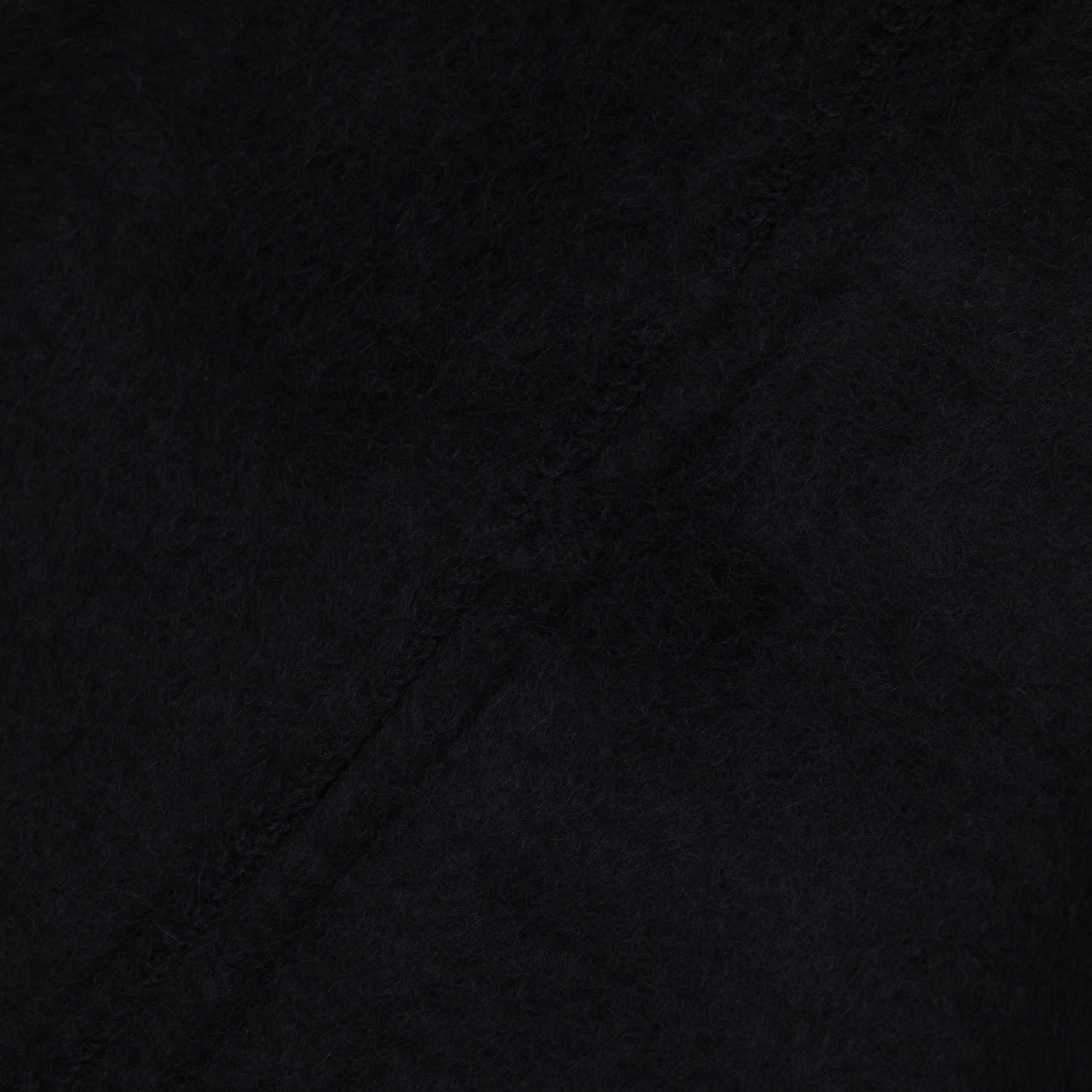 ZIPPED MOHAIR CARDIGAN - SOLID(BLACK)