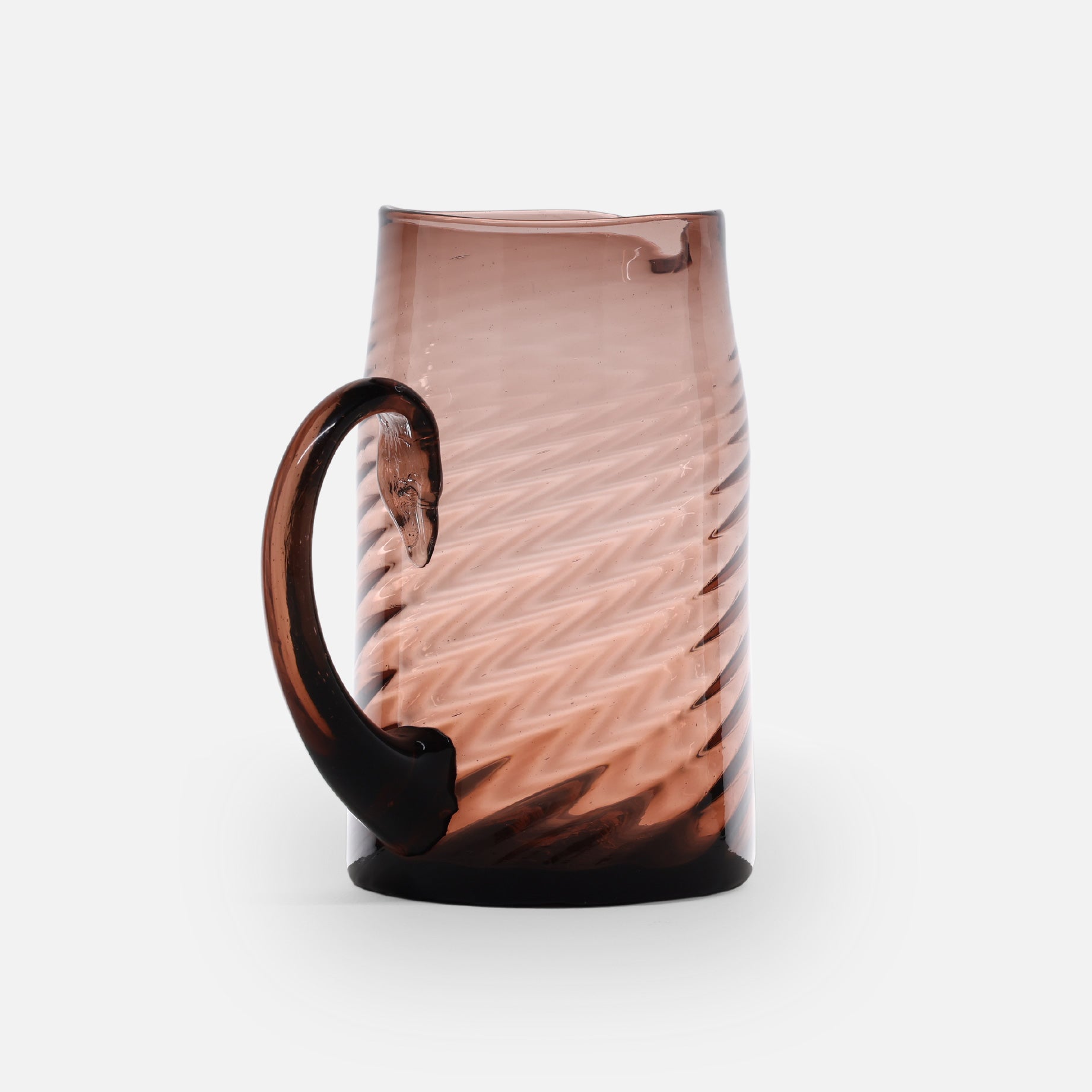 VINTAGE FOLK ART GLASS PITCHER(BORDEAUX)