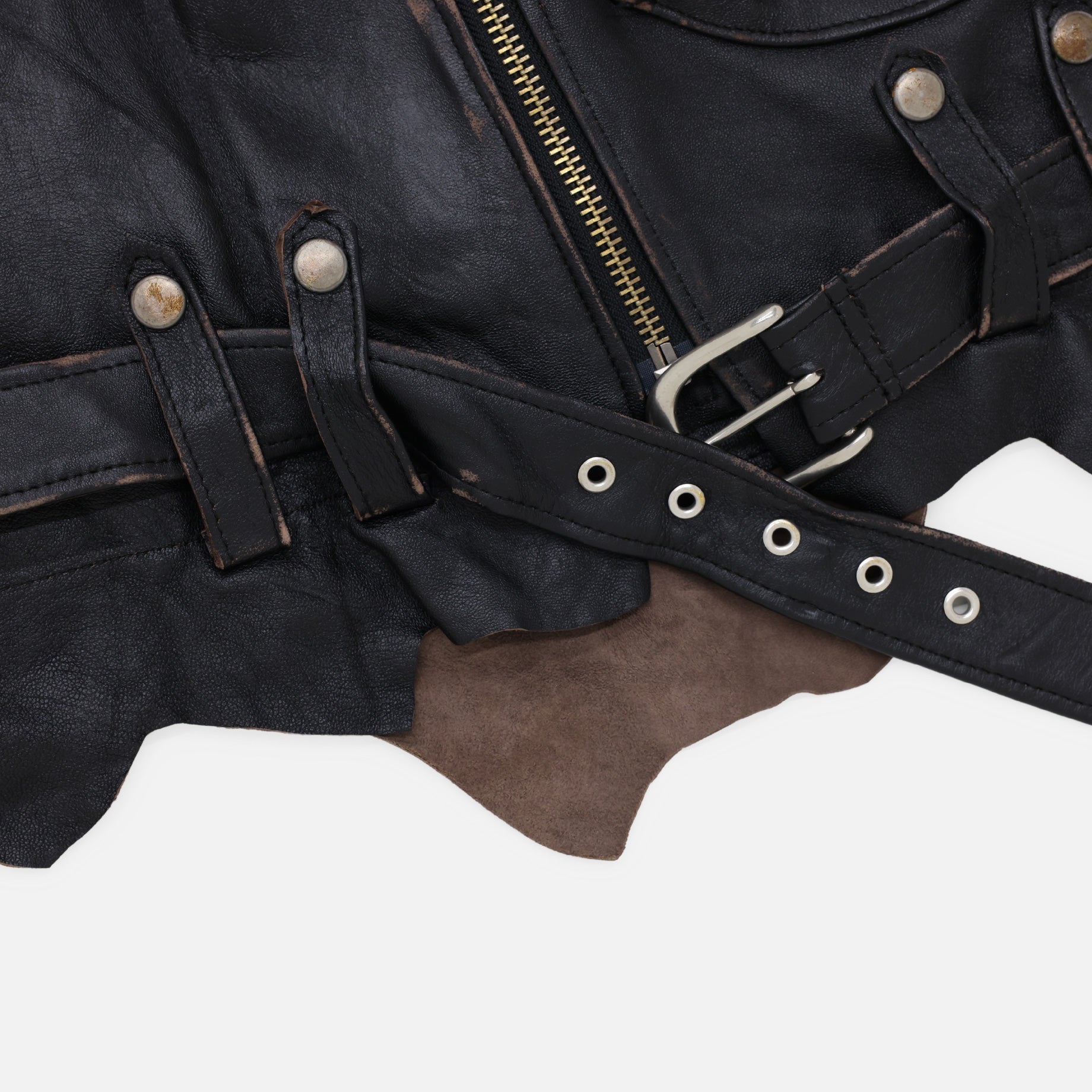 DESTRESSED RIDER'S VEST(BLACK)