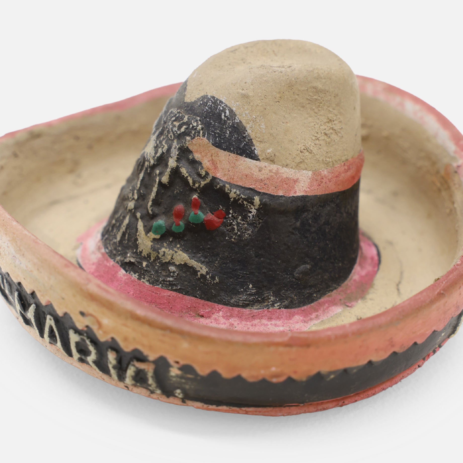 VINTAGE FOLK ART POTTERY ASHTRAY(SOMBRERO)