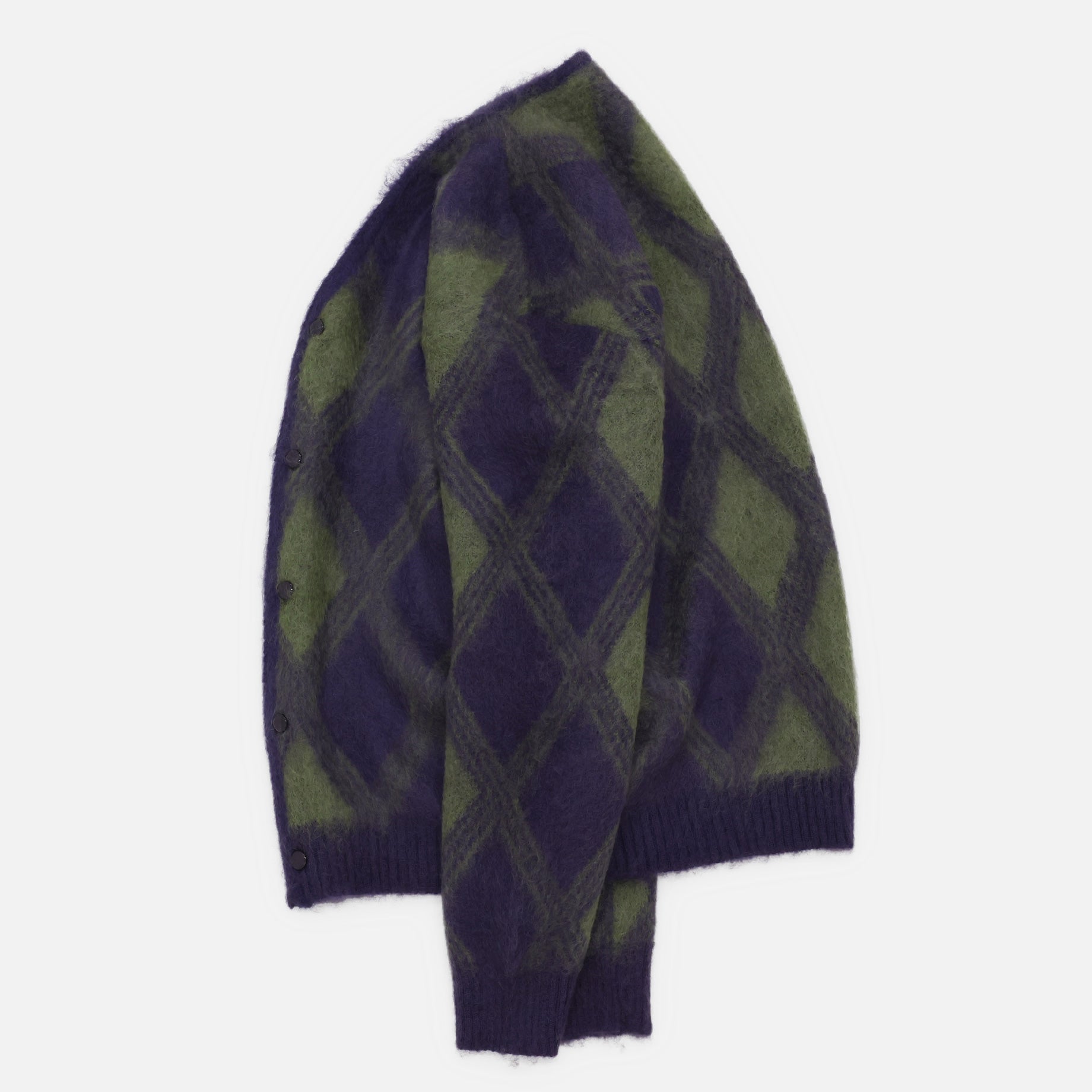 MOHAIR CARDIGAN - ARGYLE(PURPLE)