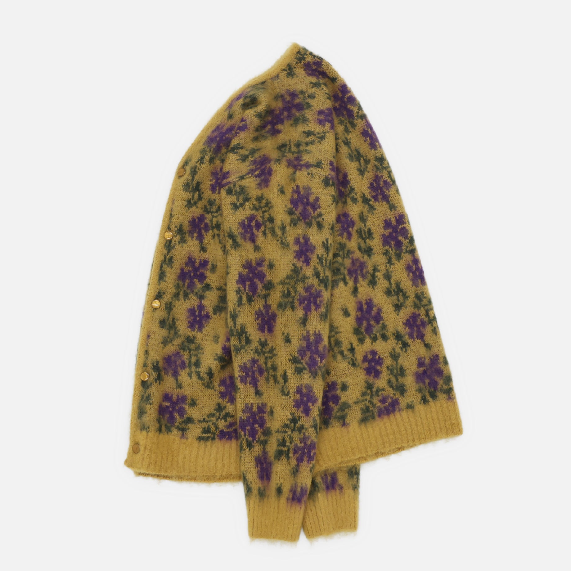 MOHAIR CARDIGAN - FLOWER(YELLOW)