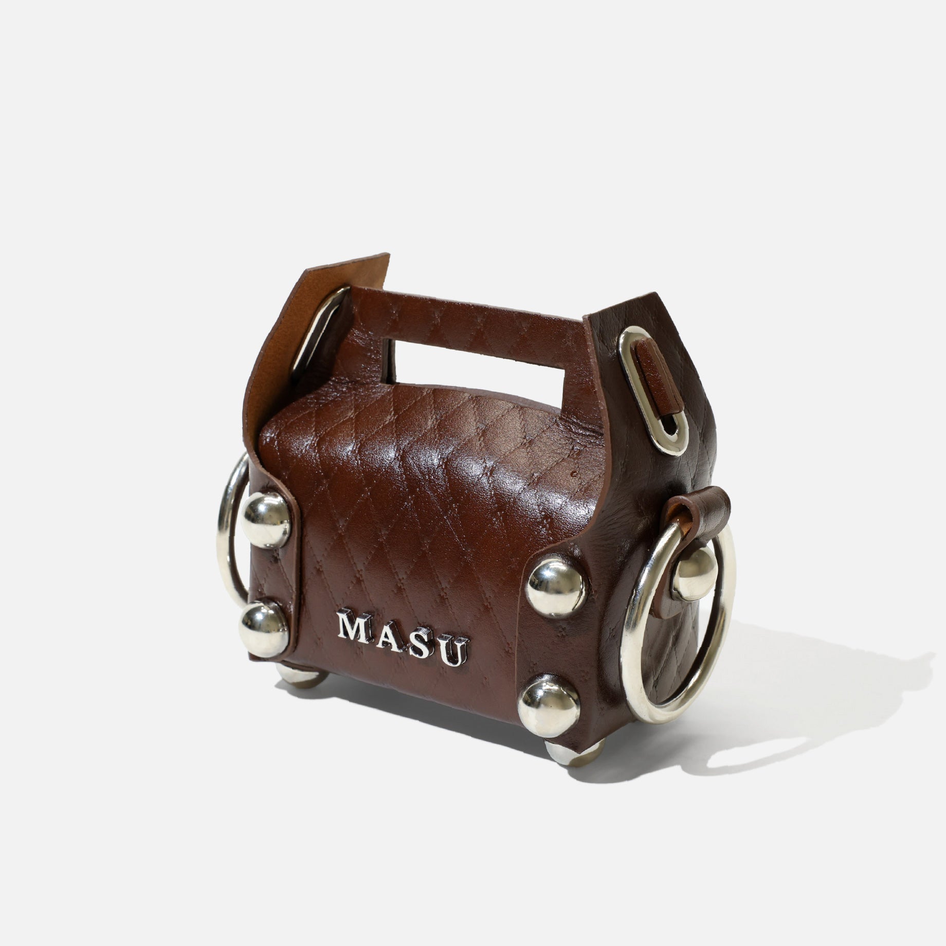 LEATHER CAKE BAG PETIT(BROWN)