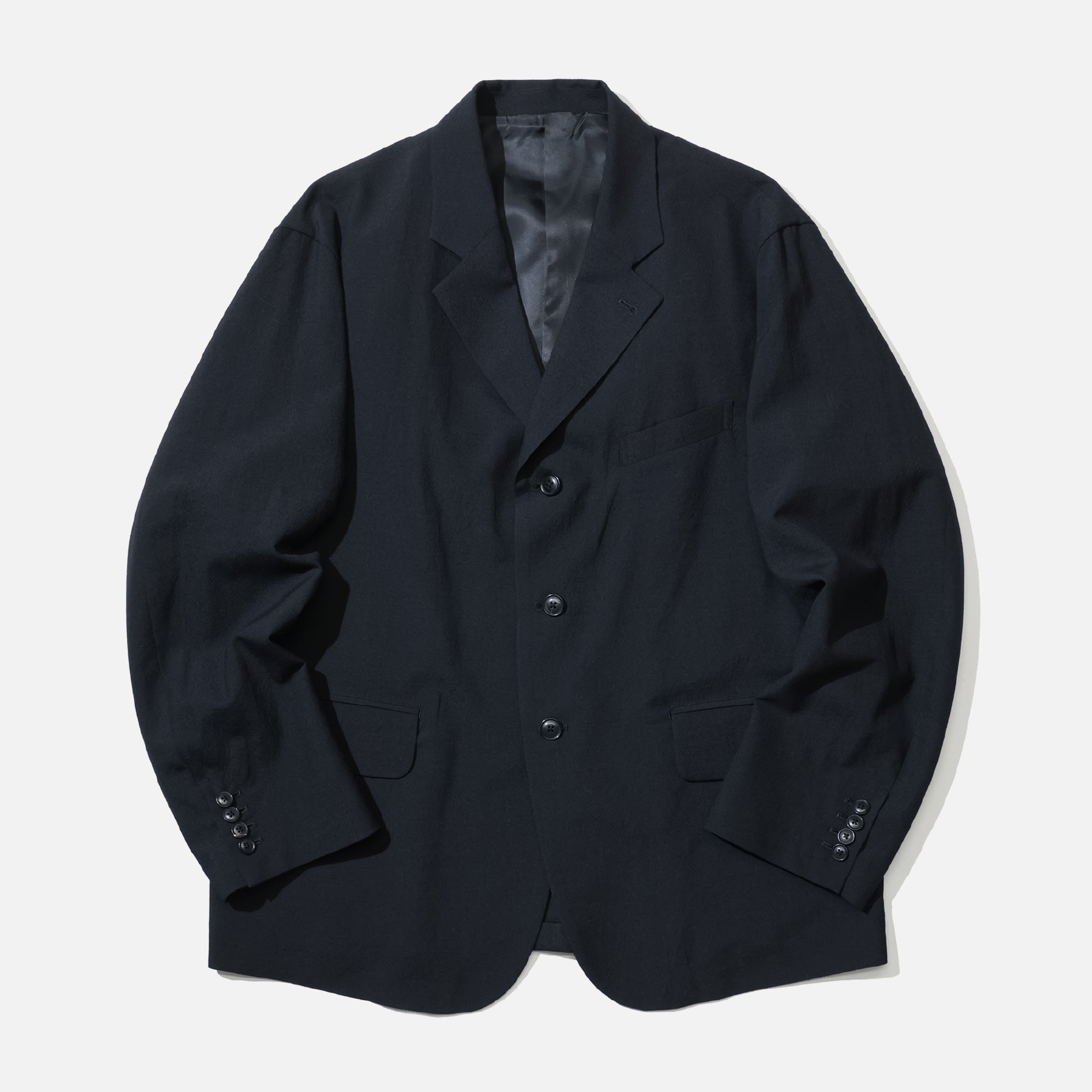 WOOL TROPICAL - 3 BUTTON JACKET(BLACK)