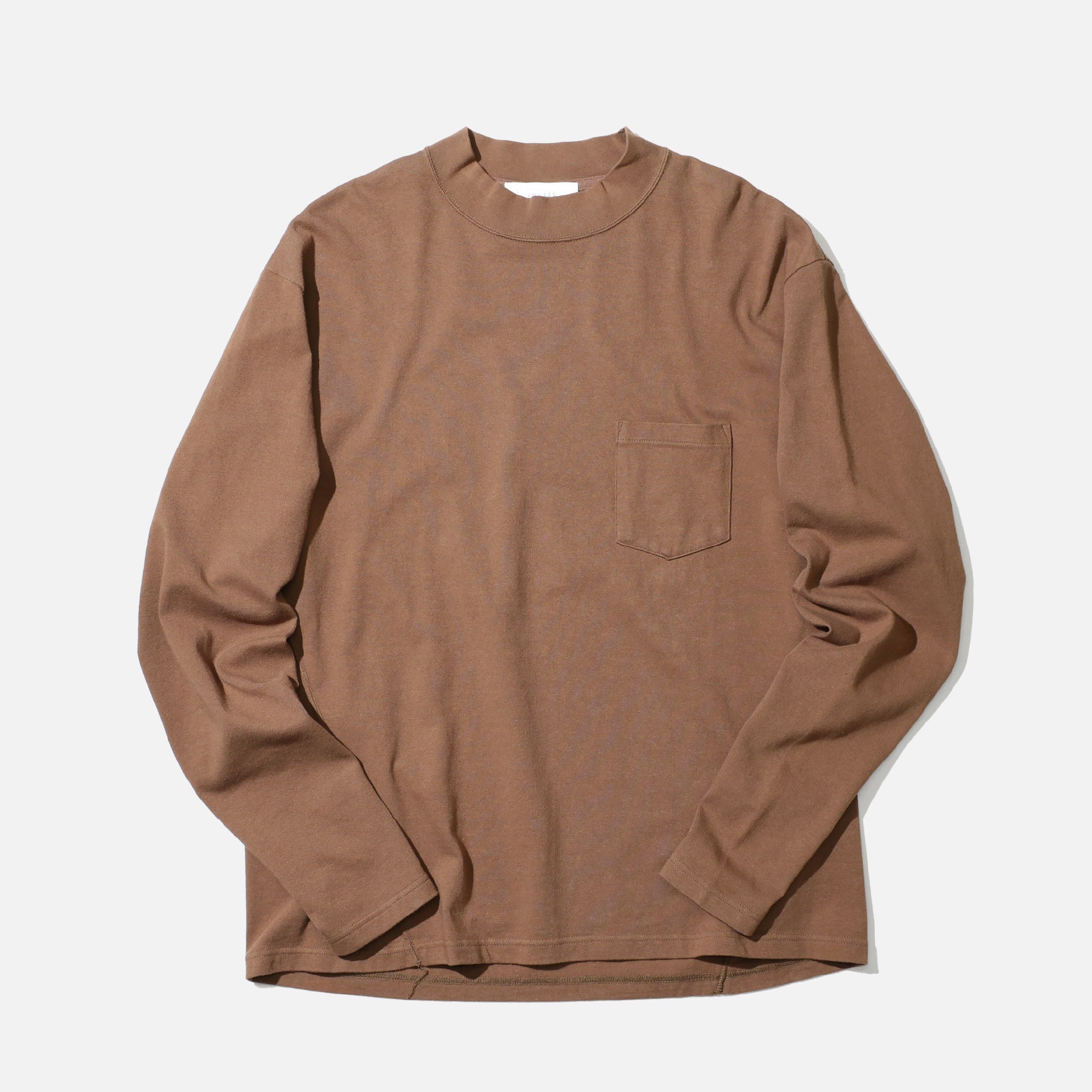 MOCK NECK L/S TEE(BROWN)