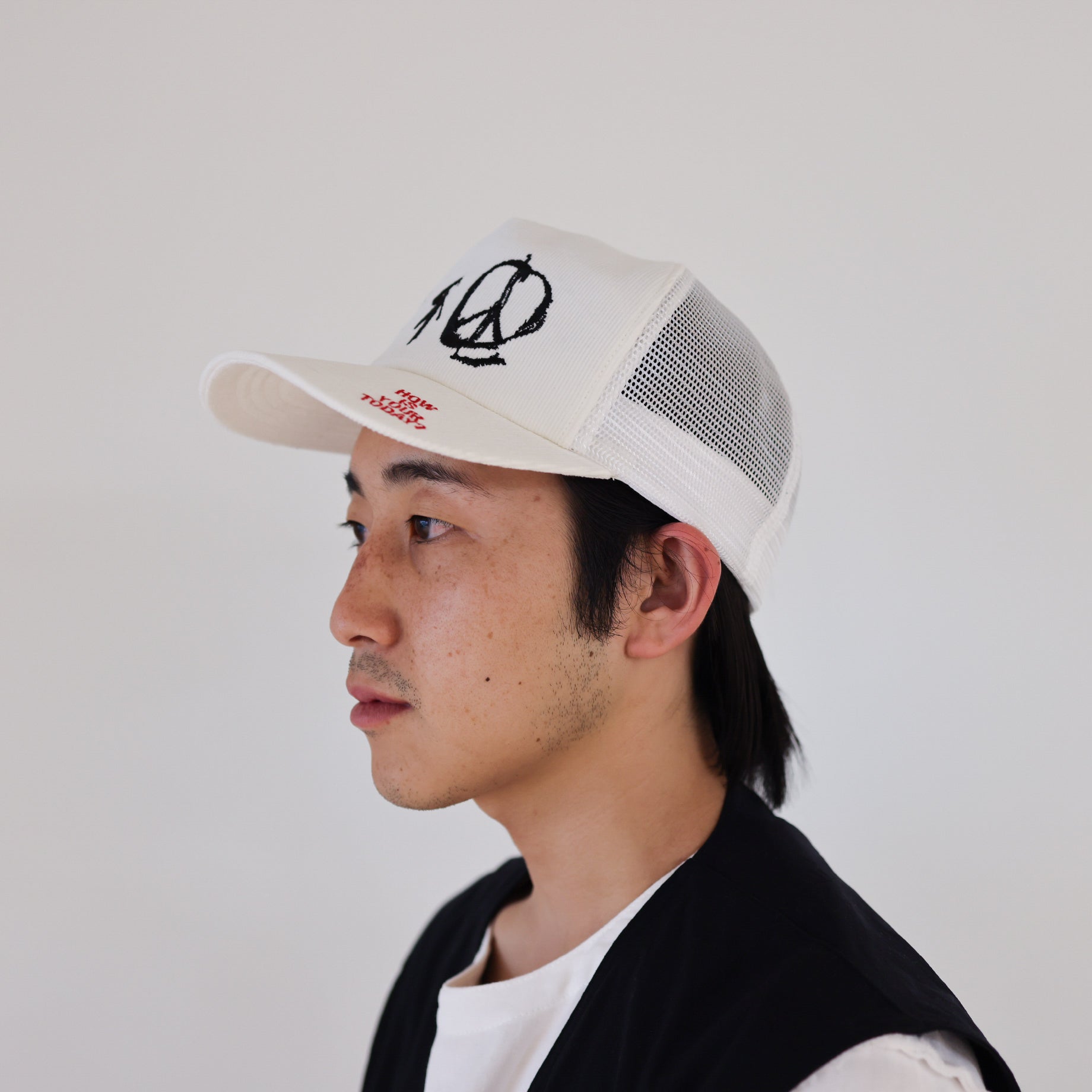 PRESIDENT MESH CAP "PEACE"(WHITE)