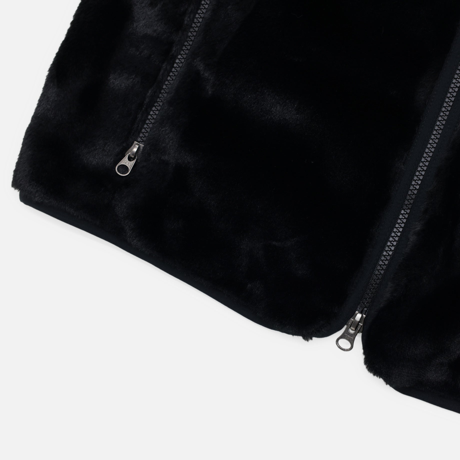 PIPING VEST - MICRO FUR(BLACK)