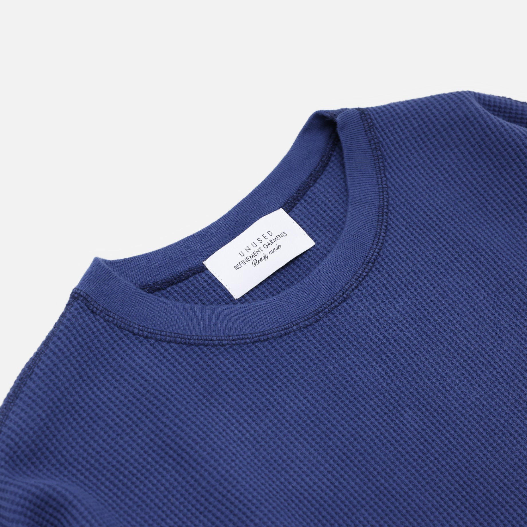 LONG-SLEEVE WAFFLE T-SHIRT(BLUE)
