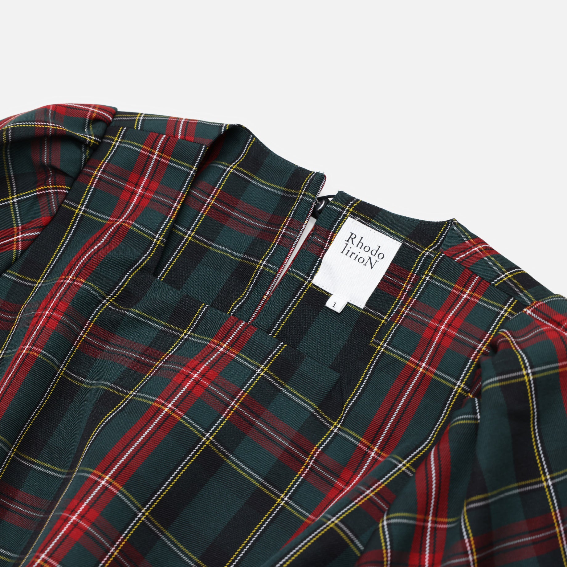 RIBBON DRESS - PLAID(BLACK)