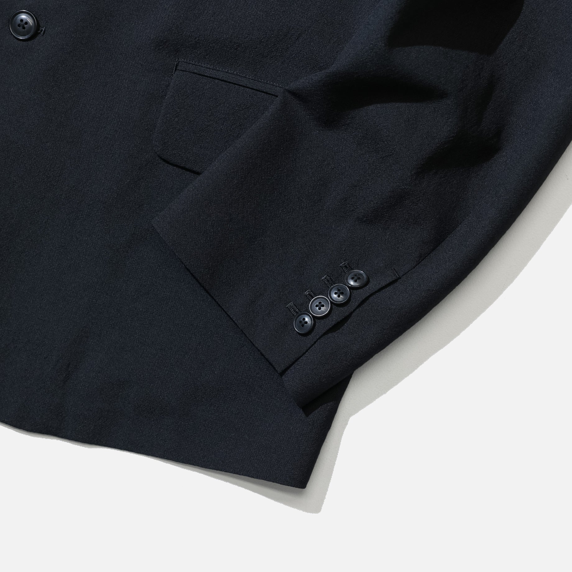 WOOL TROPICAL - 3 BUTTON JACKET(BLACK)