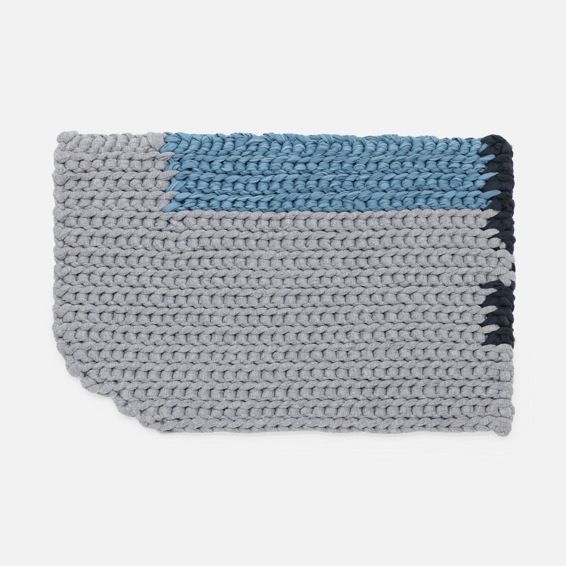 Reused Textile Rug(Gray Turquoise)