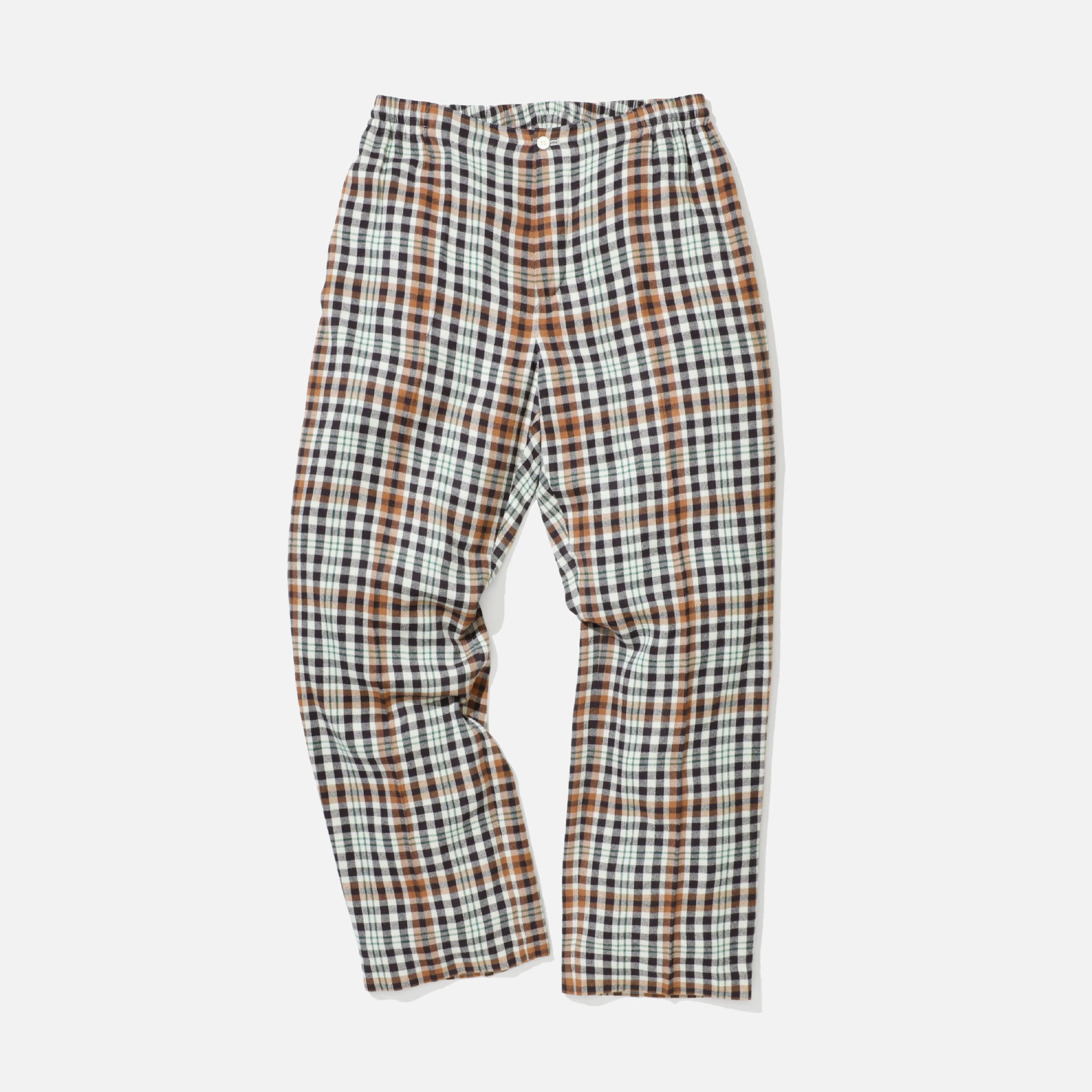 RAYON CHECK PANTS(BEIGE × BROWN)