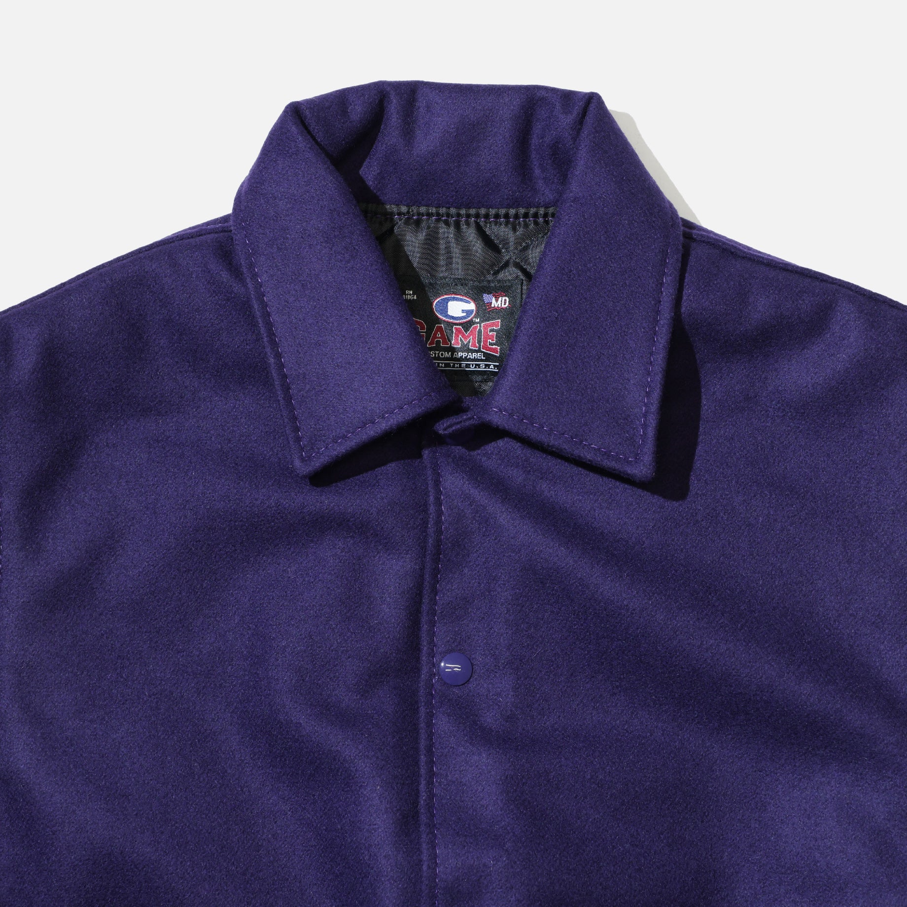 GAME SPORTS WEAR VARSITY VEST BYLON COLLAR(DK.PURPLE)