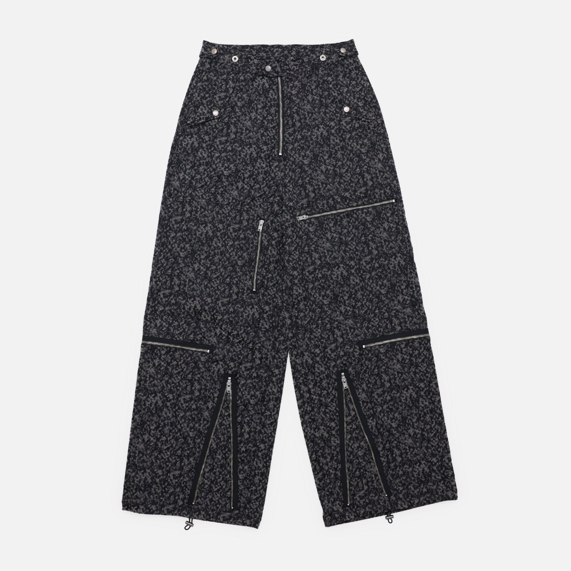 URETHANE JACQUARD PARASHUTE TROUSERS(BLACK&WHITE)