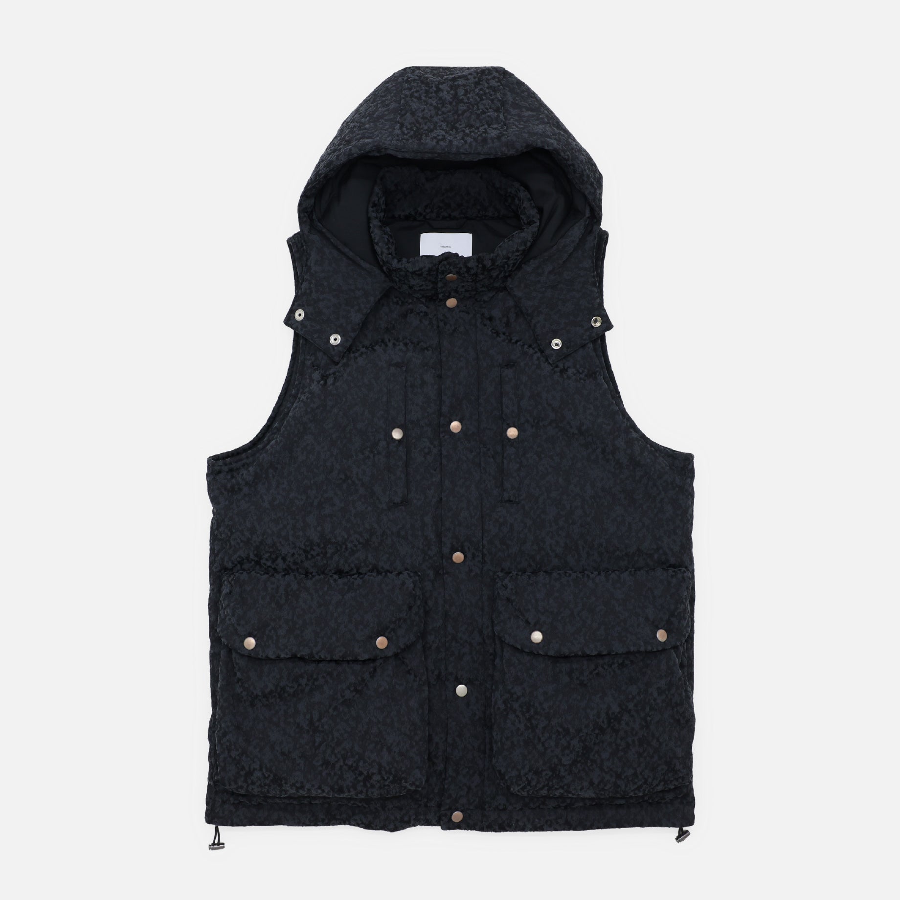 URETHANE JACQUARD PUFFER VEST (BLACK)