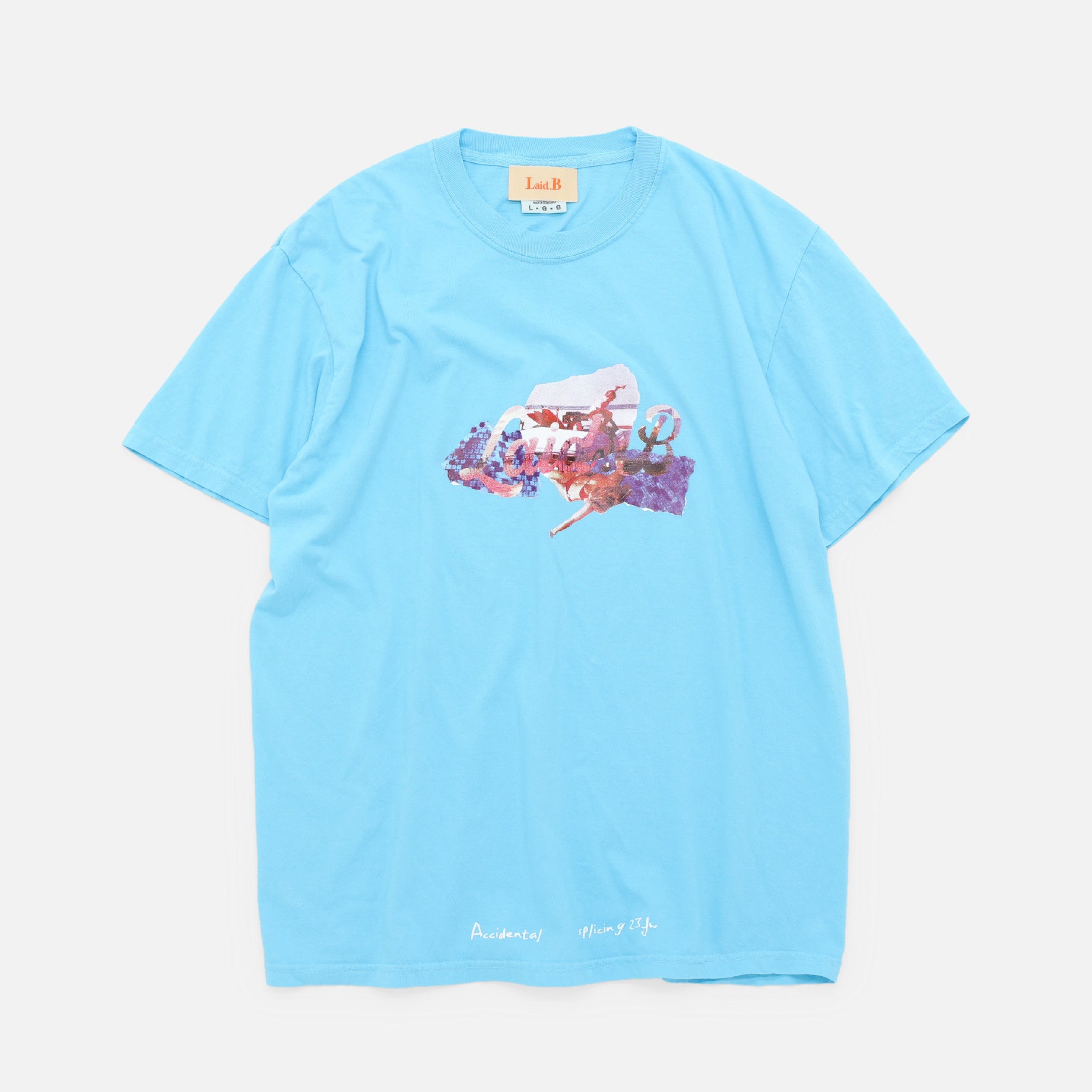 COLLAGE T-SHIRT(L BLUE)