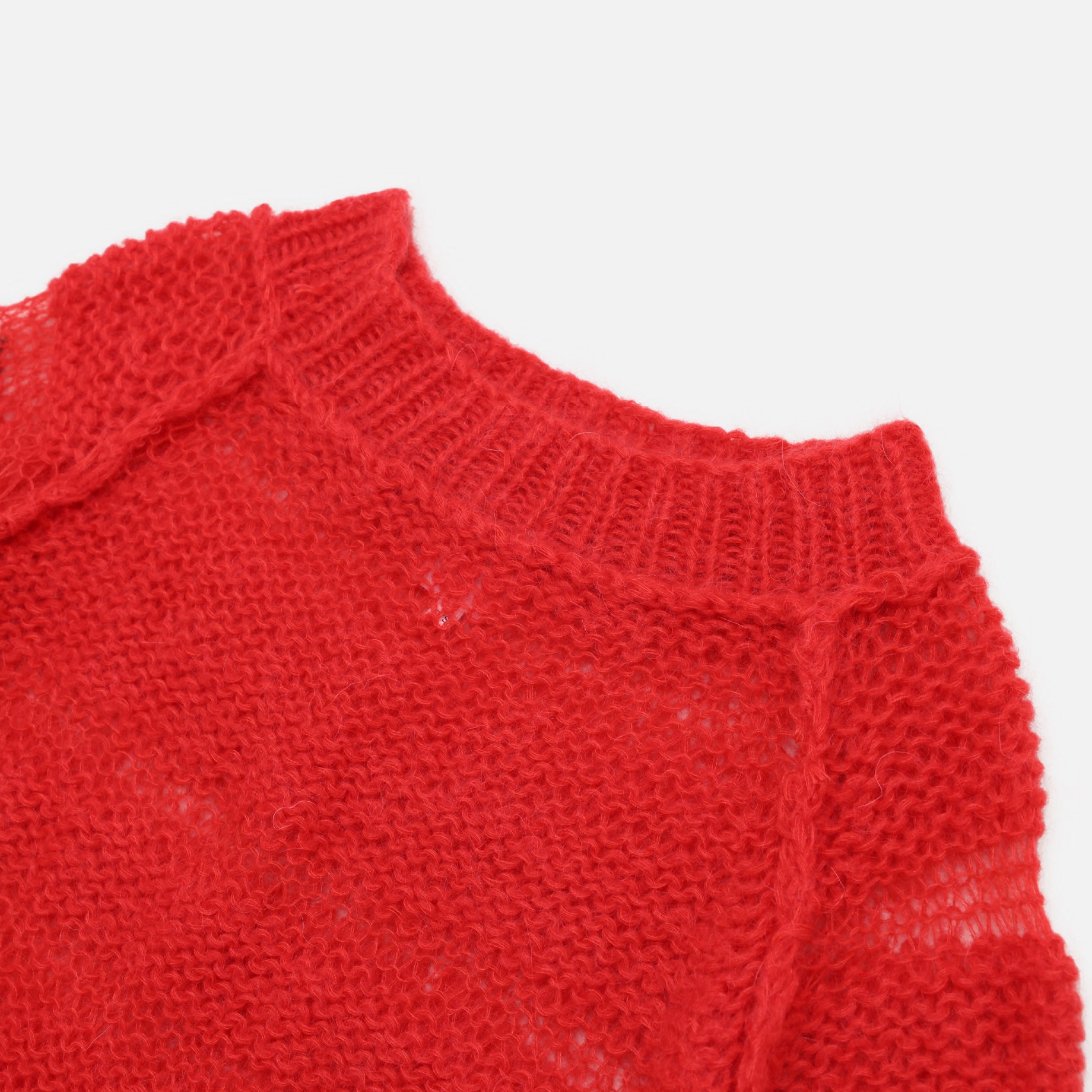 MOHAIR MOCK NECK SWEATER - SOLID(RED)