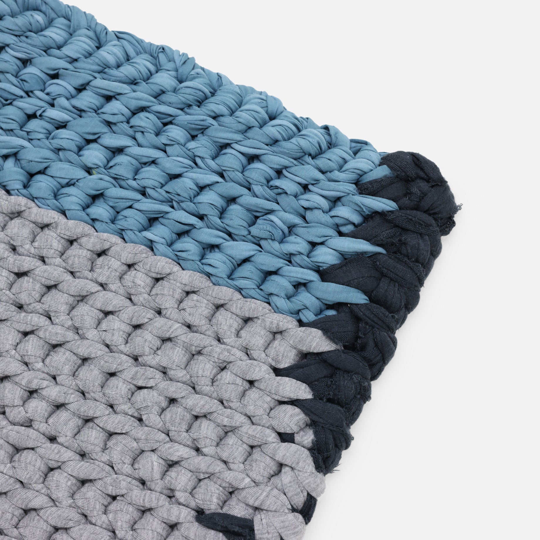 Reused Textile Rug(Gray Turquoise)