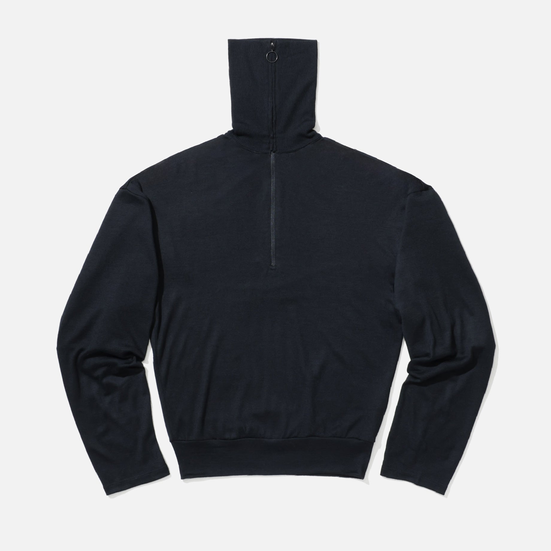 WASHABLE WOOL VOLUME SLEEVE JERSEY(BLACK)